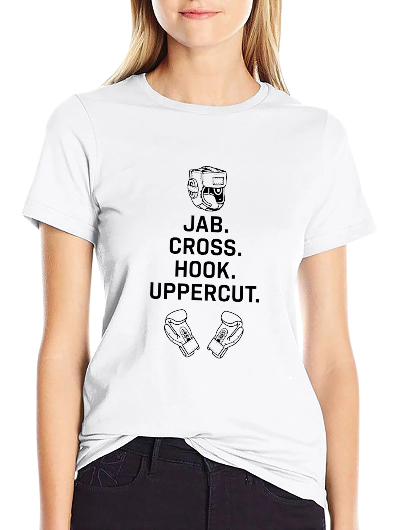 Boxing Moves Graphic Tee - Jab Cross Hook Uppercut