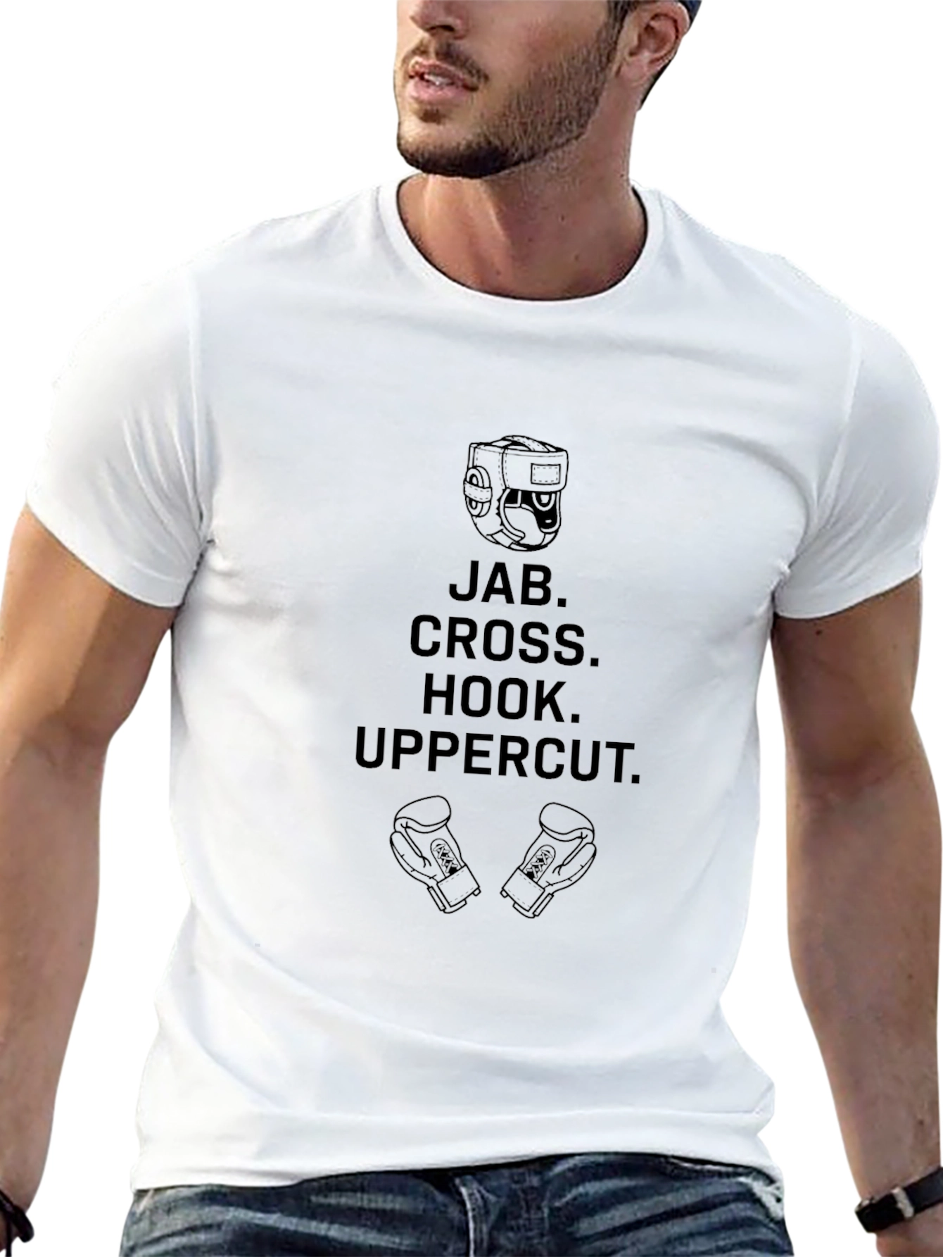 Boxing Moves Graphic Tee - Jab Cross Hook Uppercut