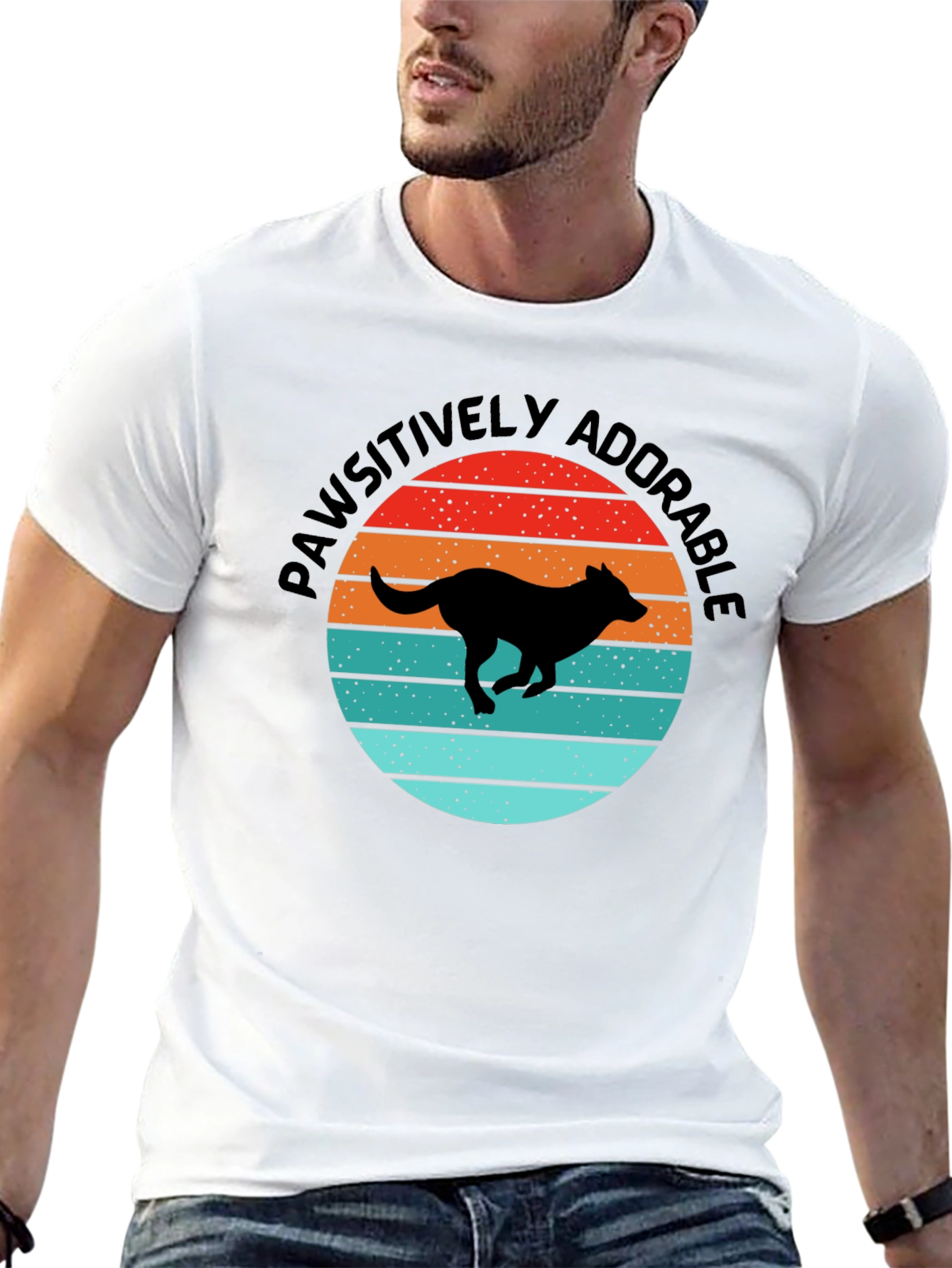 Pawsitively Adorable Dog Sunset Graphic Tee