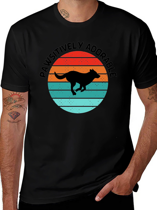 Pawsitively Adorable Dog Sunset Graphic Tee