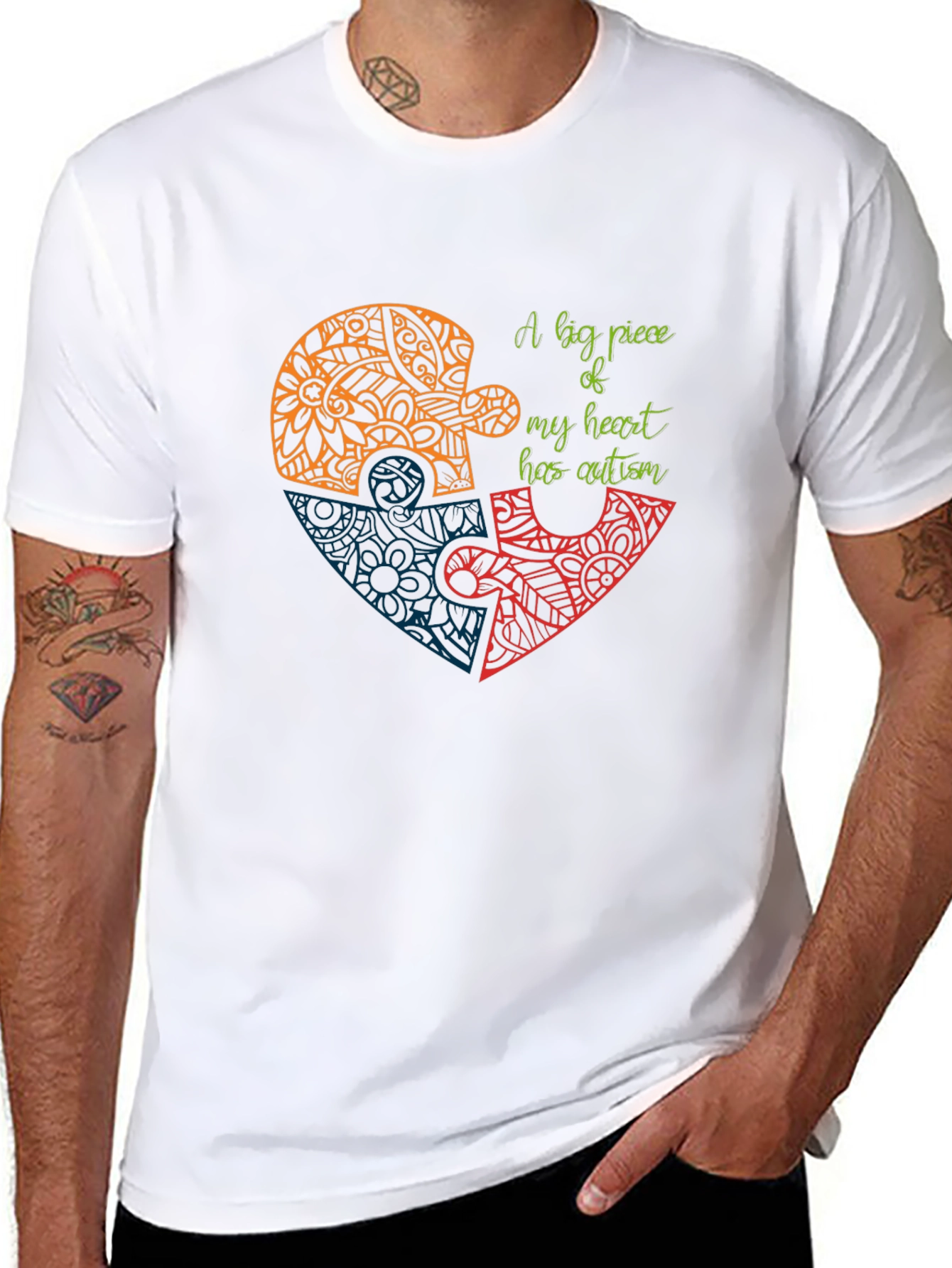 Autism Awareness Heart Puzzle T-Shirt
