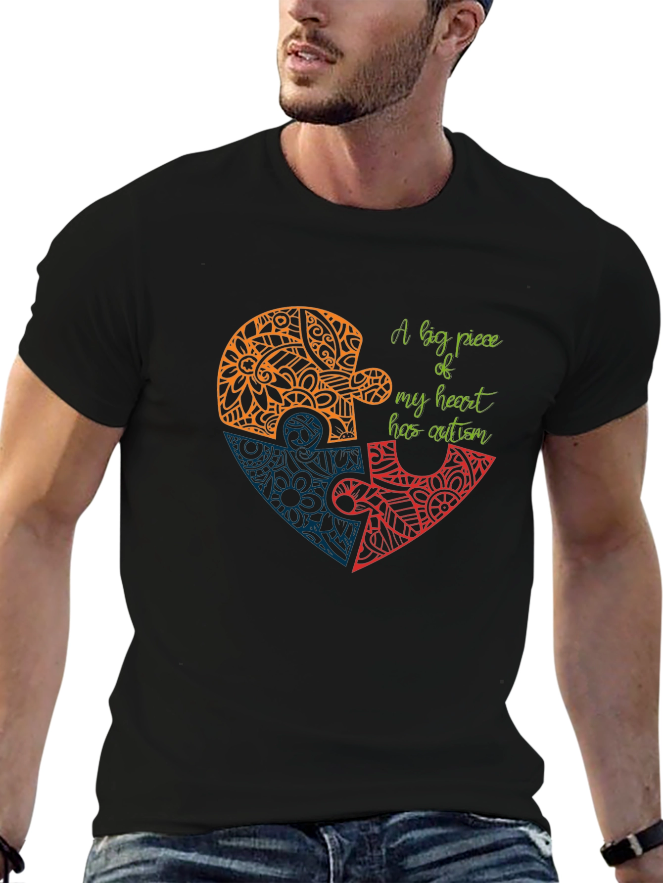 Autism Awareness Heart Puzzle T-Shirt