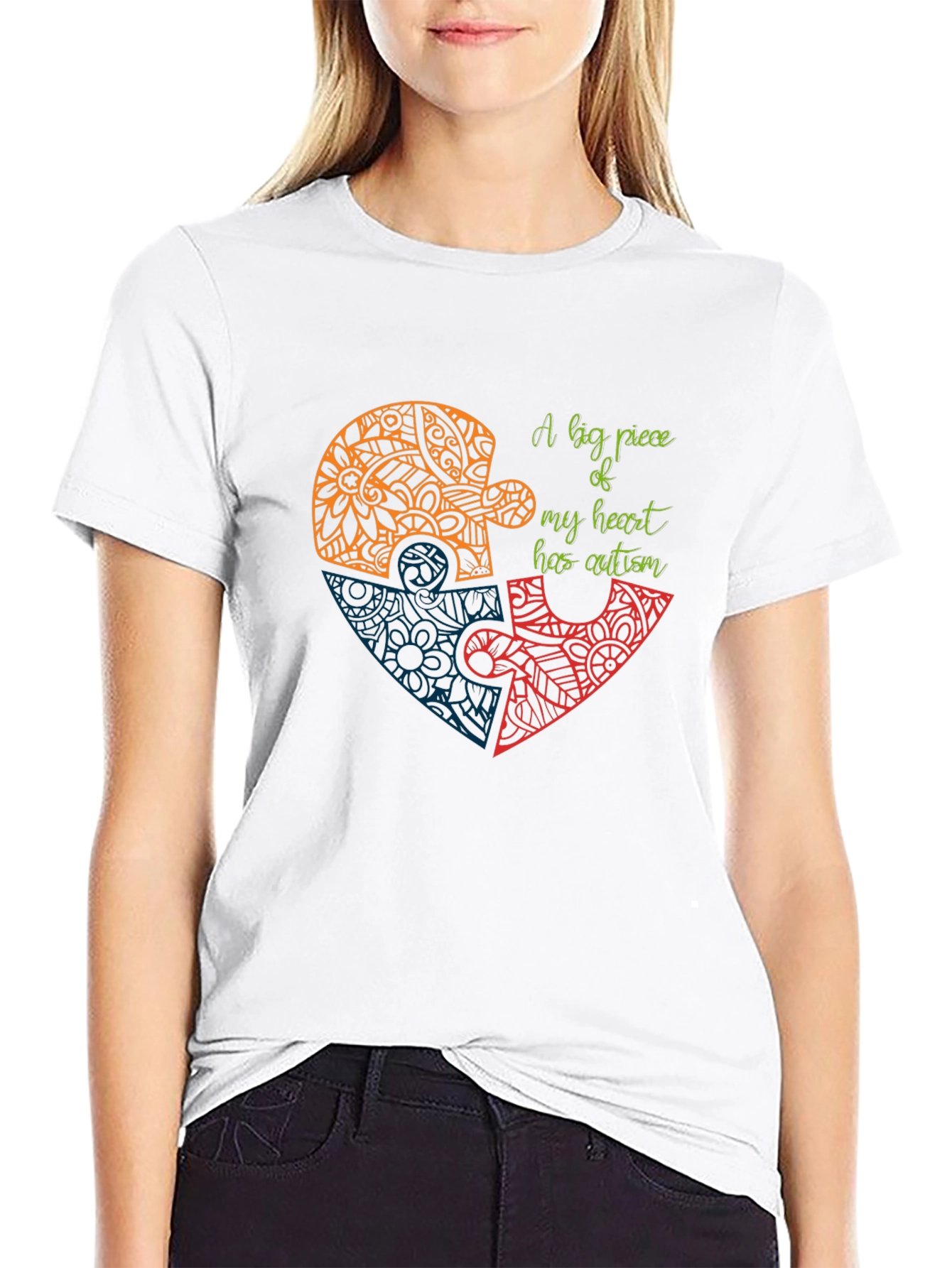 Autism Awareness Heart Puzzle T-Shirt