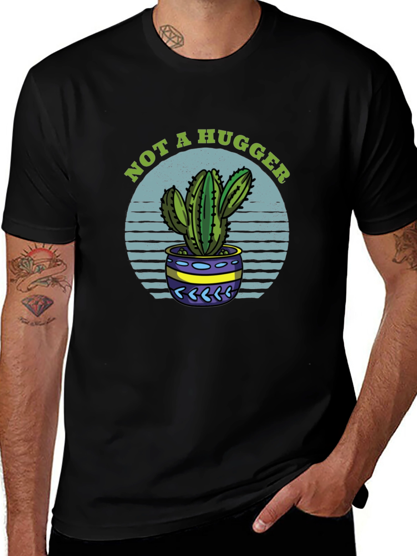 Not A Hugger Cactus T-Shirt - Funny Graphic Tee