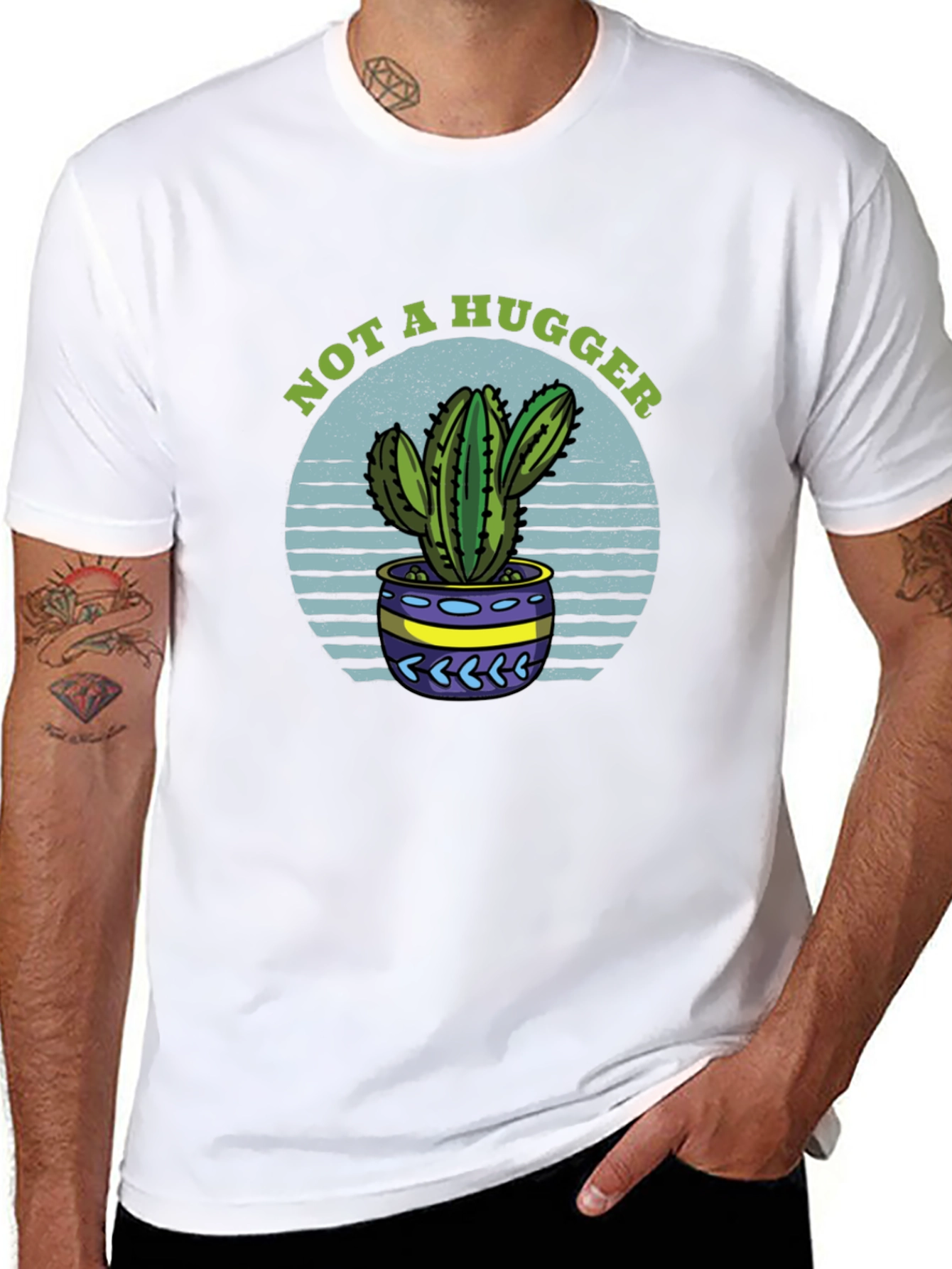 Not A Hugger Cactus T-Shirt - Funny Graphic Tee
