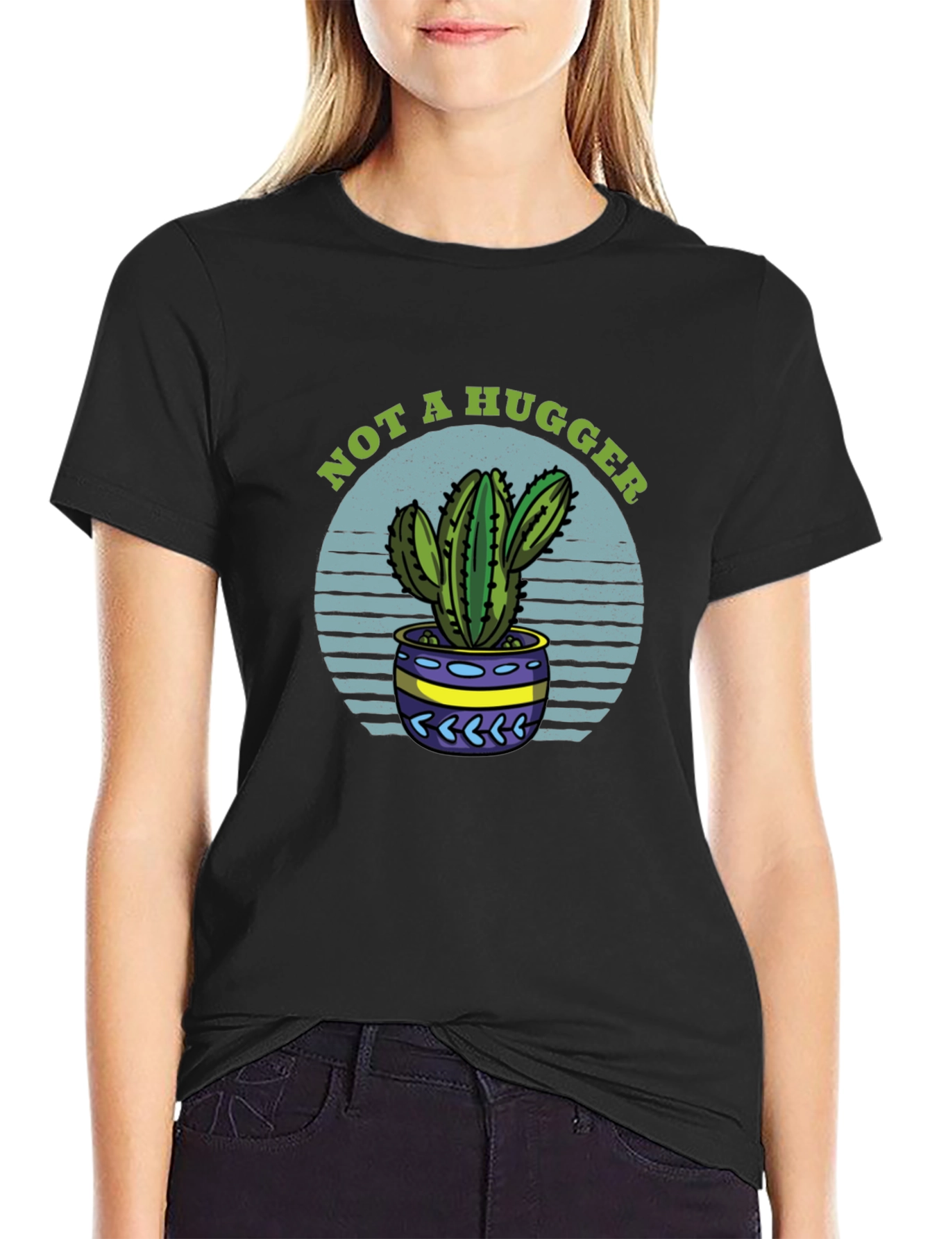 Not A Hugger Cactus T-Shirt - Funny Graphic Tee