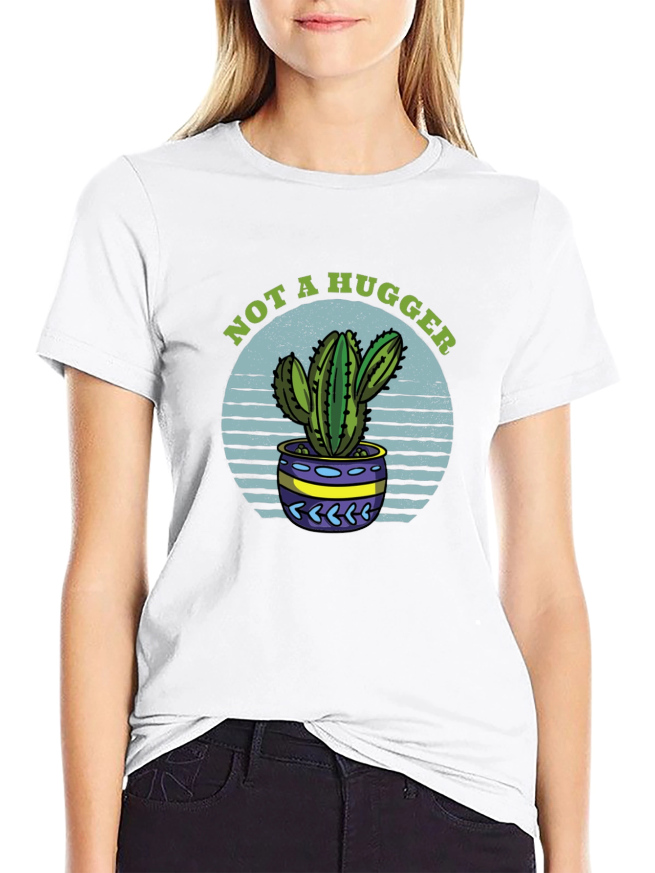Not A Hugger Cactus T-Shirt - Funny Graphic Tee