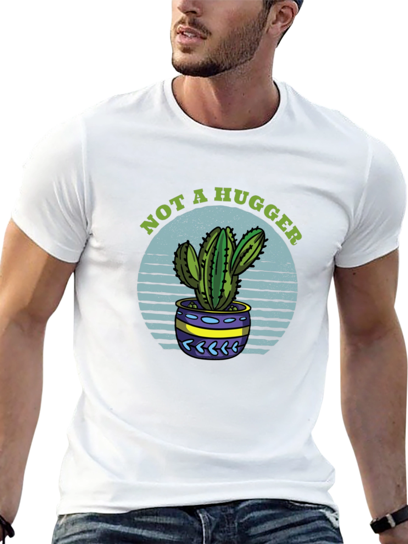Not A Hugger Cactus T-Shirt - Funny Graphic Tee