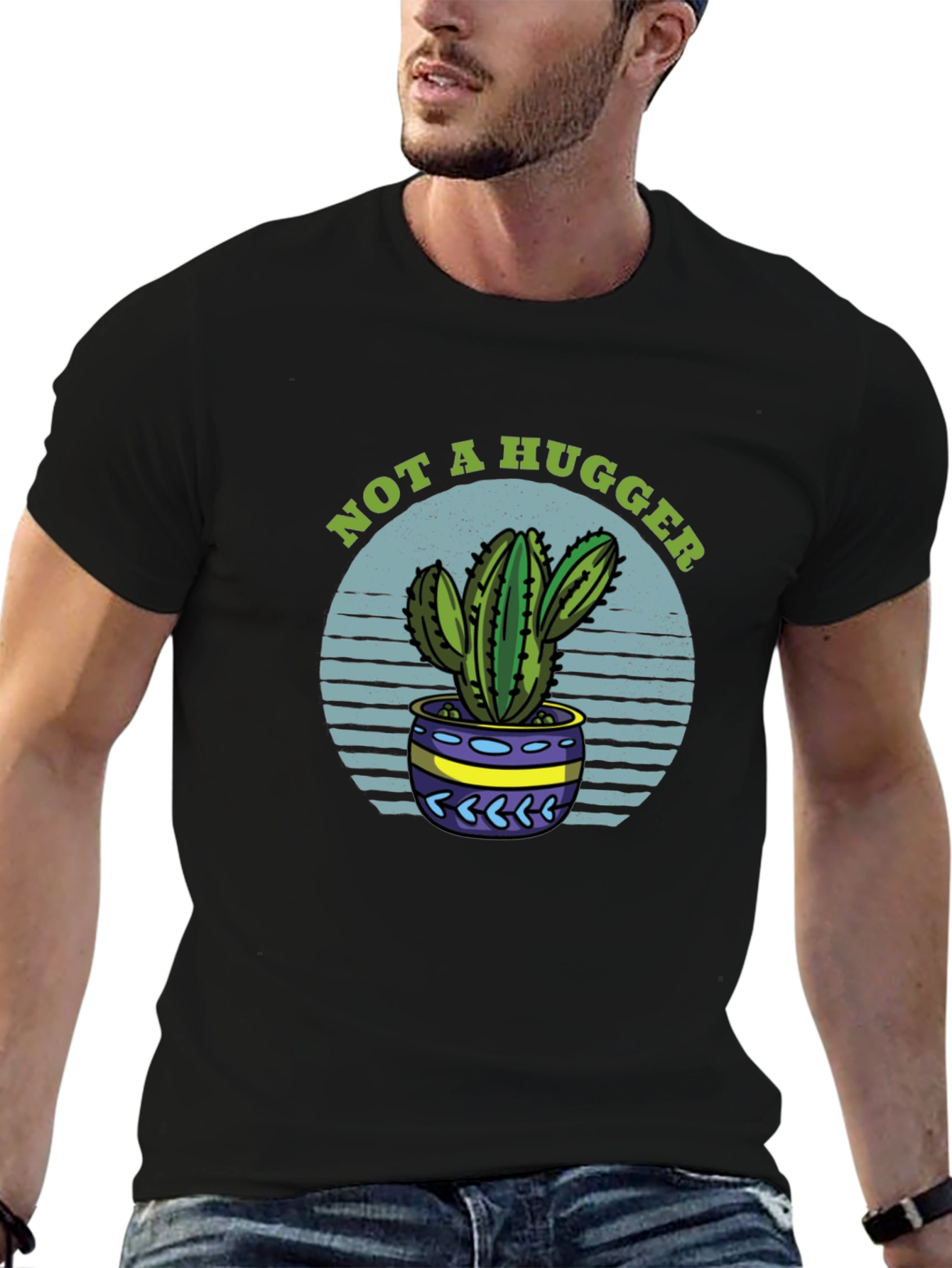 Not A Hugger Cactus T-Shirt - Funny Graphic Tee