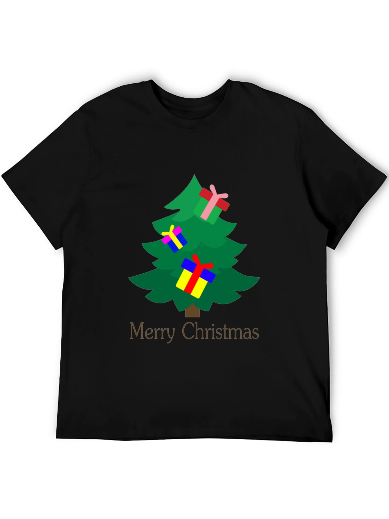 Merry Christmas Tree Graphic Tee - Holiday Spirit