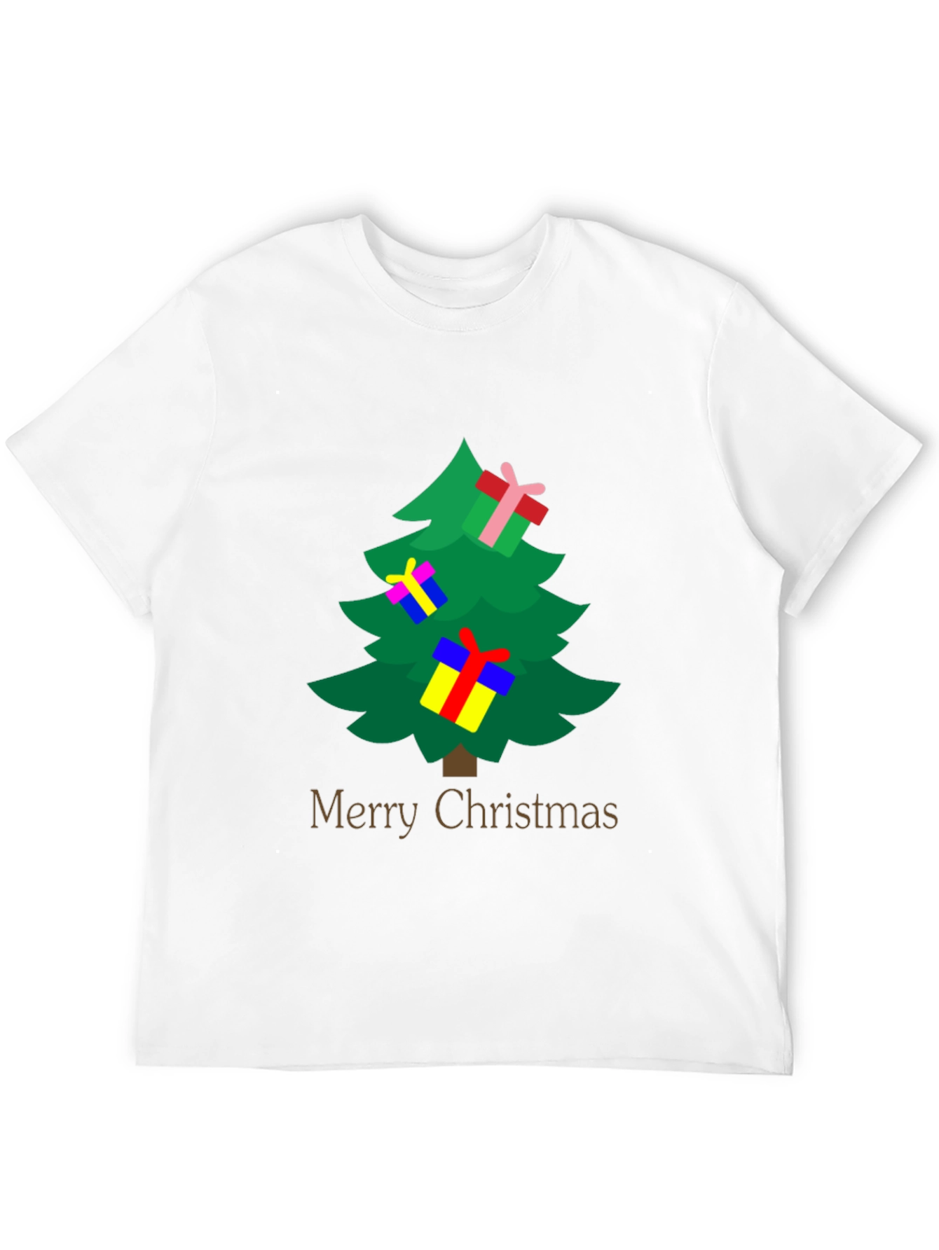 Merry Christmas Tree Graphic Tee - Holiday Spirit