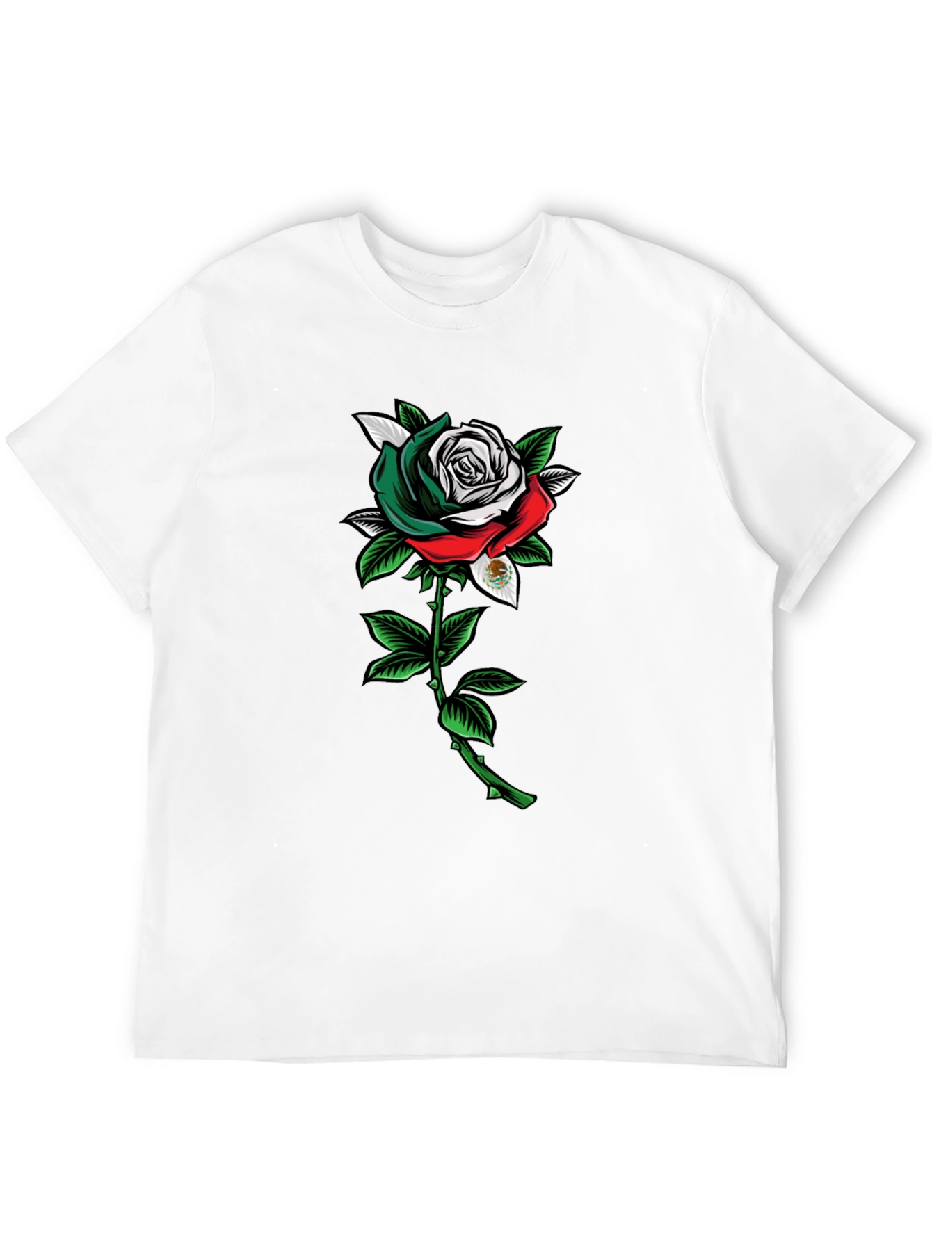 Mexican Flag Rose Graphic Tee