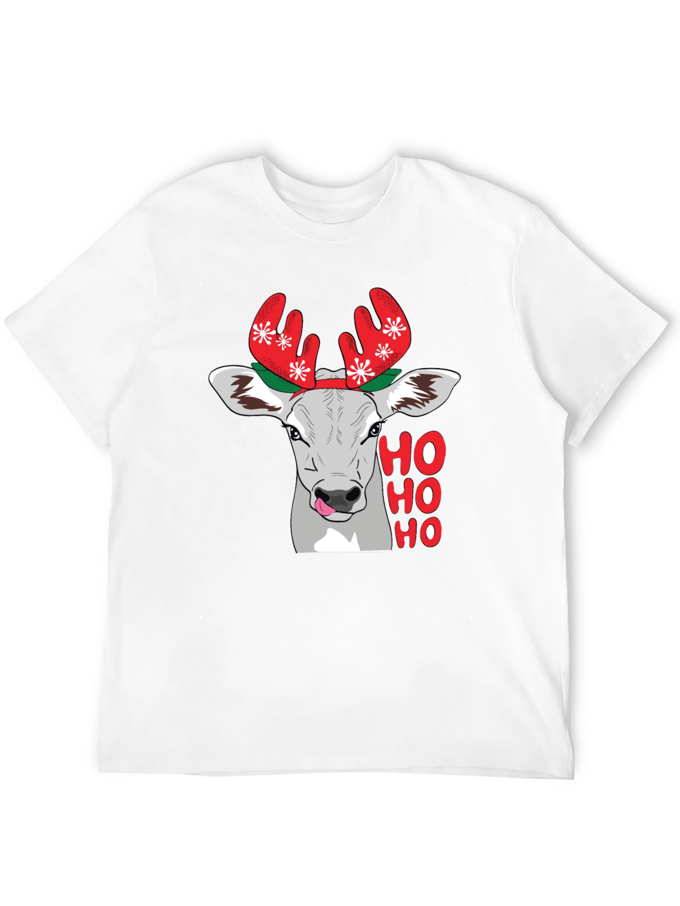 Festive Cow Ho Ho Holiday T-Shirt
