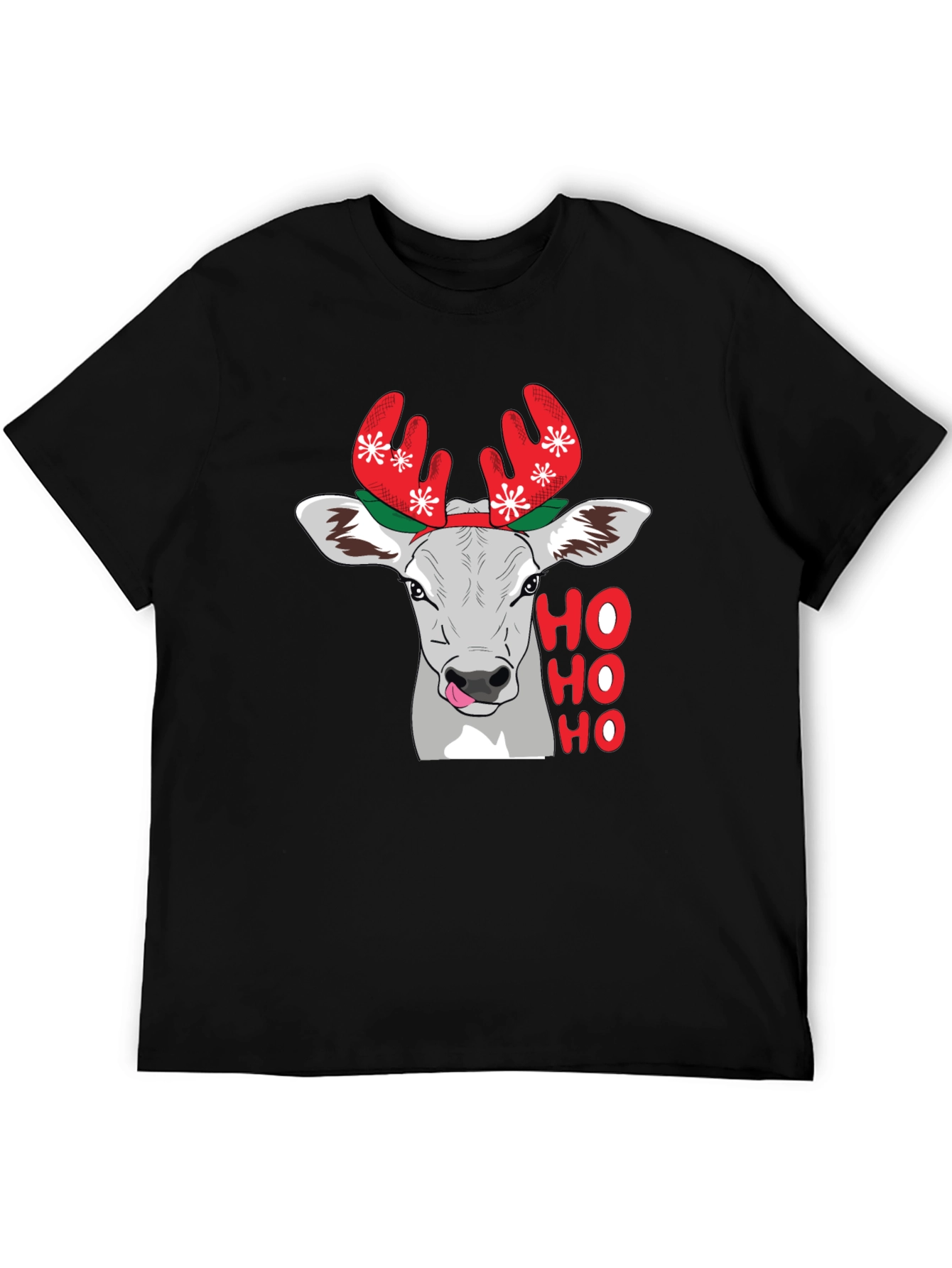 Festive Cow Ho Ho Holiday T-Shirt