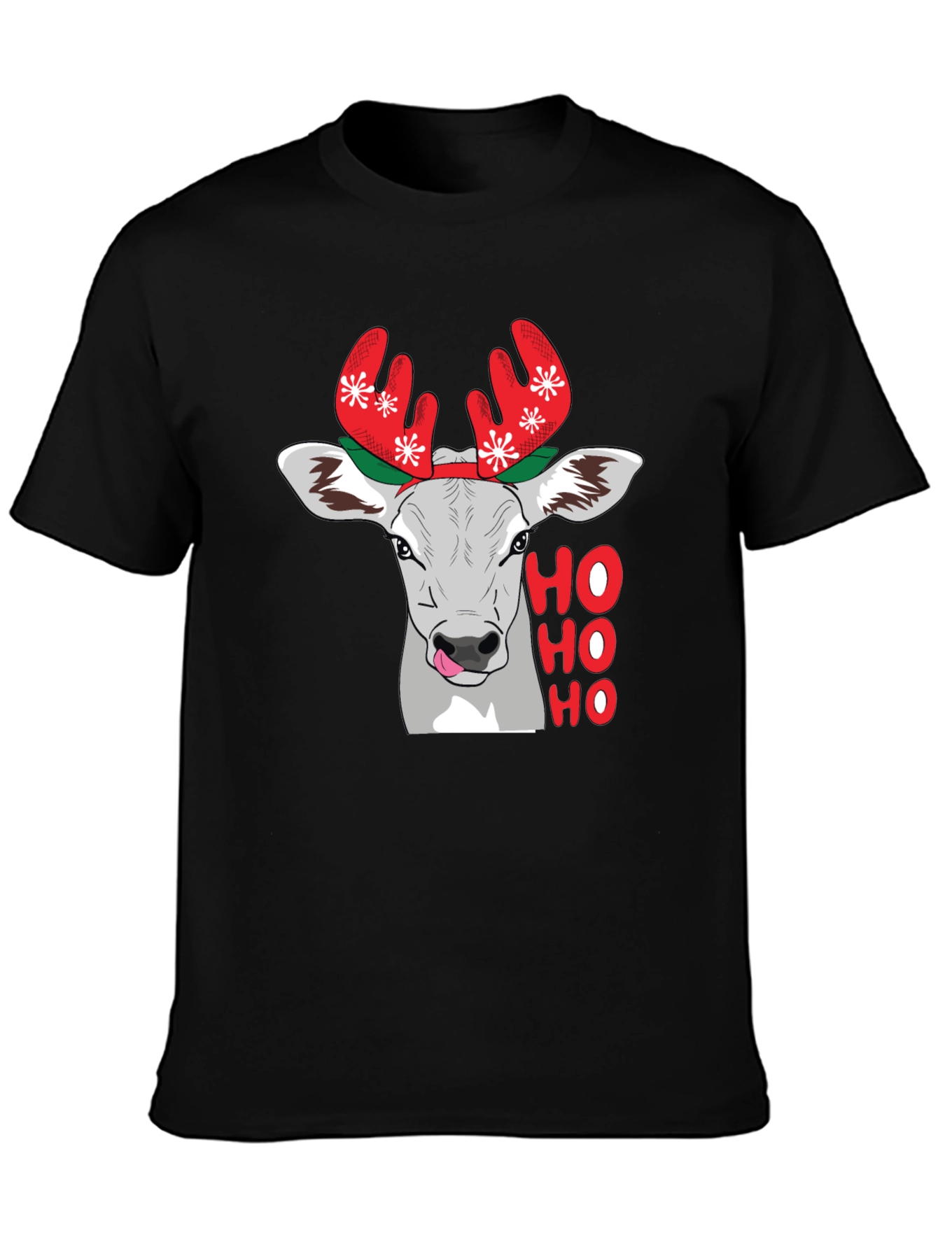 Festive Cow Ho Ho Holiday T-Shirt