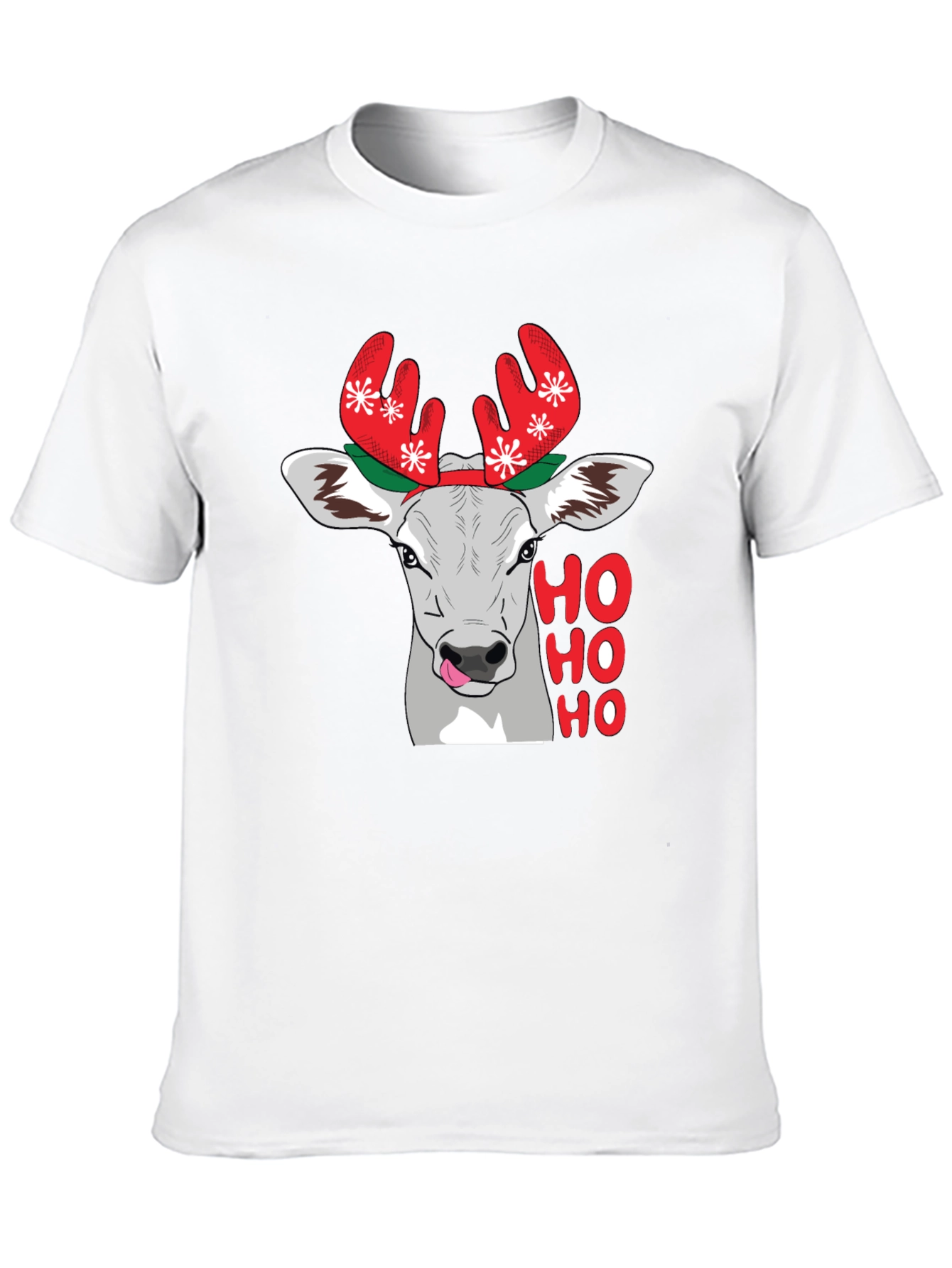 Festive Cow Ho Ho Holiday T-Shirt