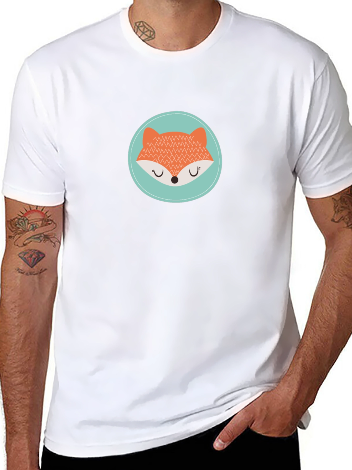 Cute Fox Graphic Tee - Unisex Black T-Shirt