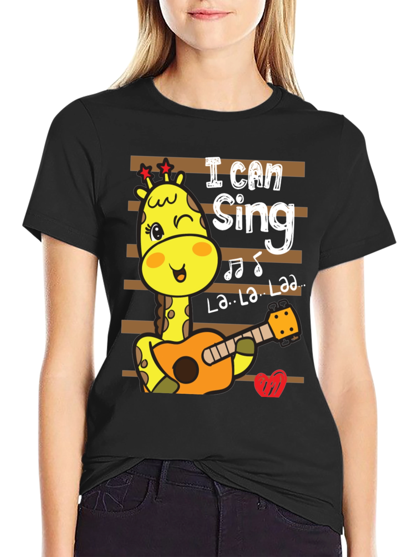 Cute Giraffe Singing T-Shirt