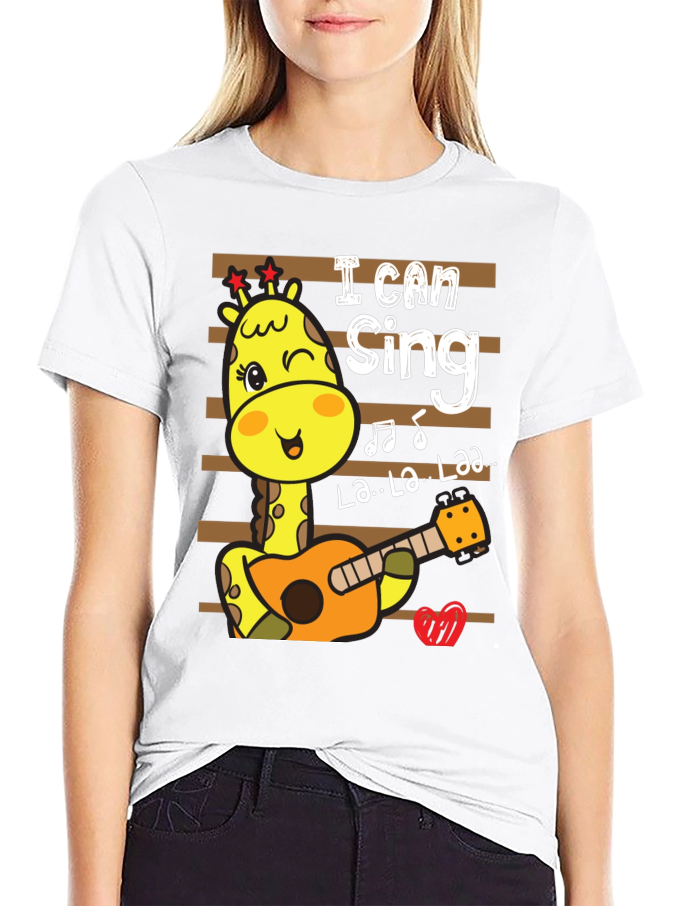 Cute Giraffe Singing T-Shirt