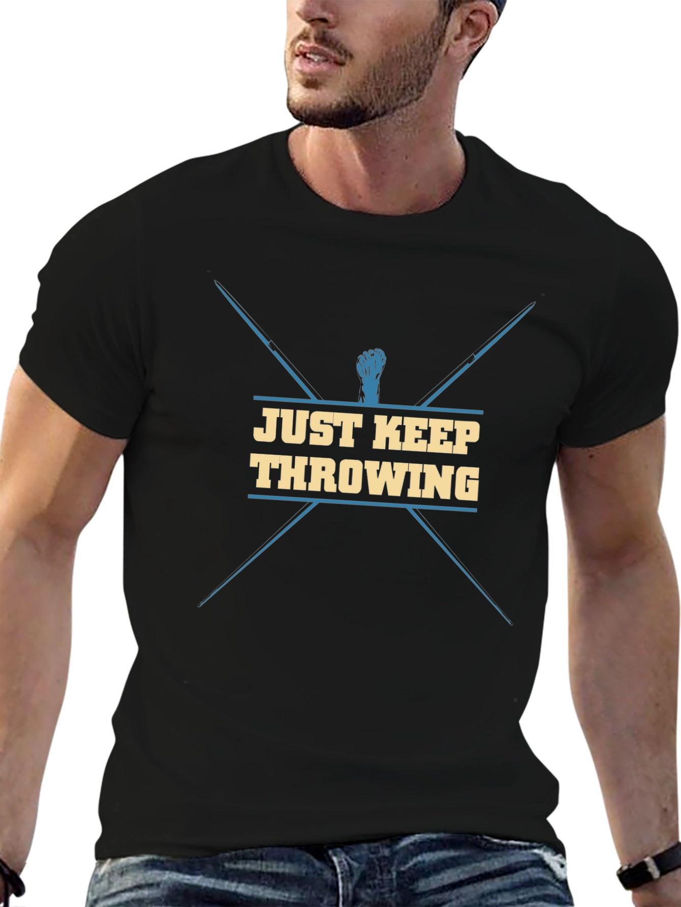 Just Keep Throwing Black T-Shirt