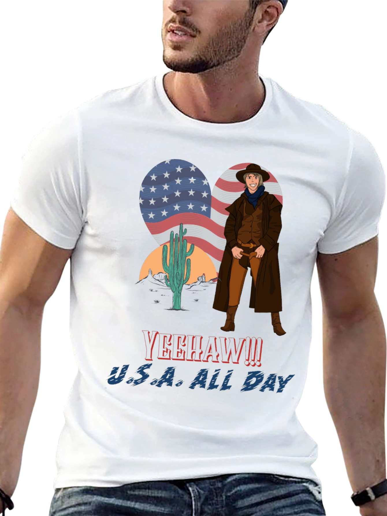 Yeehaw U.S.A. All Day Cowboy T-Shirt