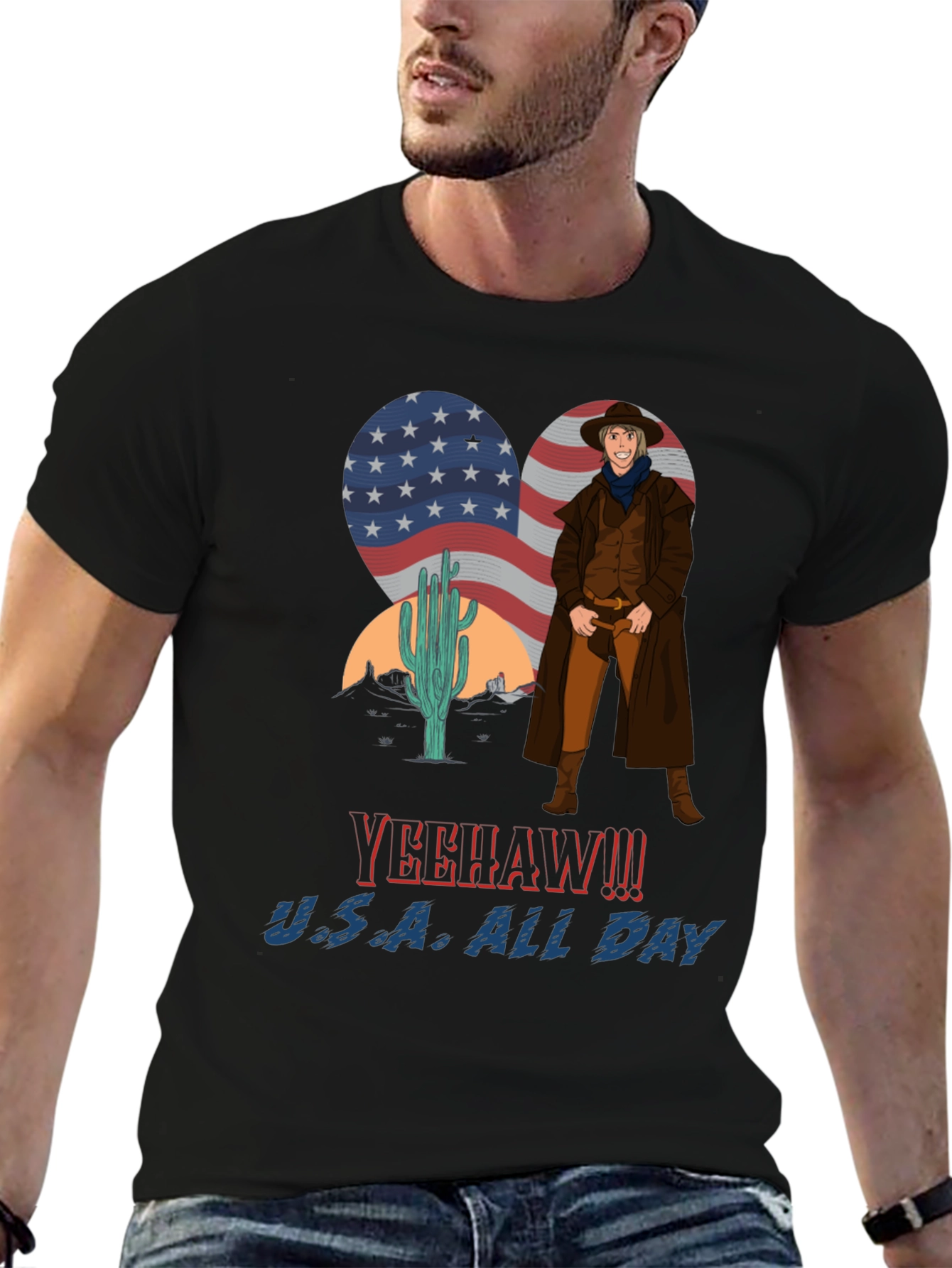 Yeehaw U.S.A. All Day Cowboy T-Shirt