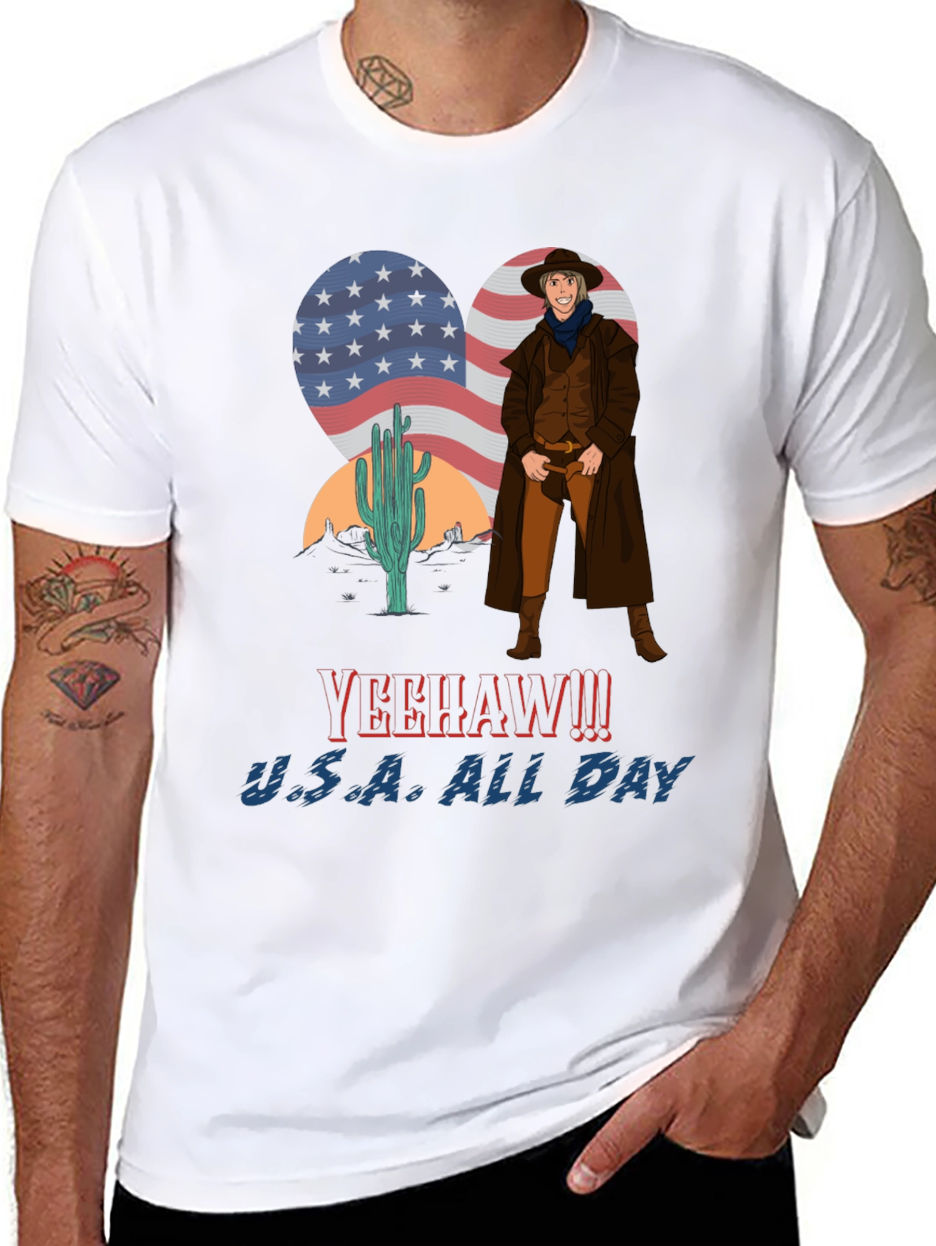 Yeehaw U.S.A. All Day Cowboy T-Shirt