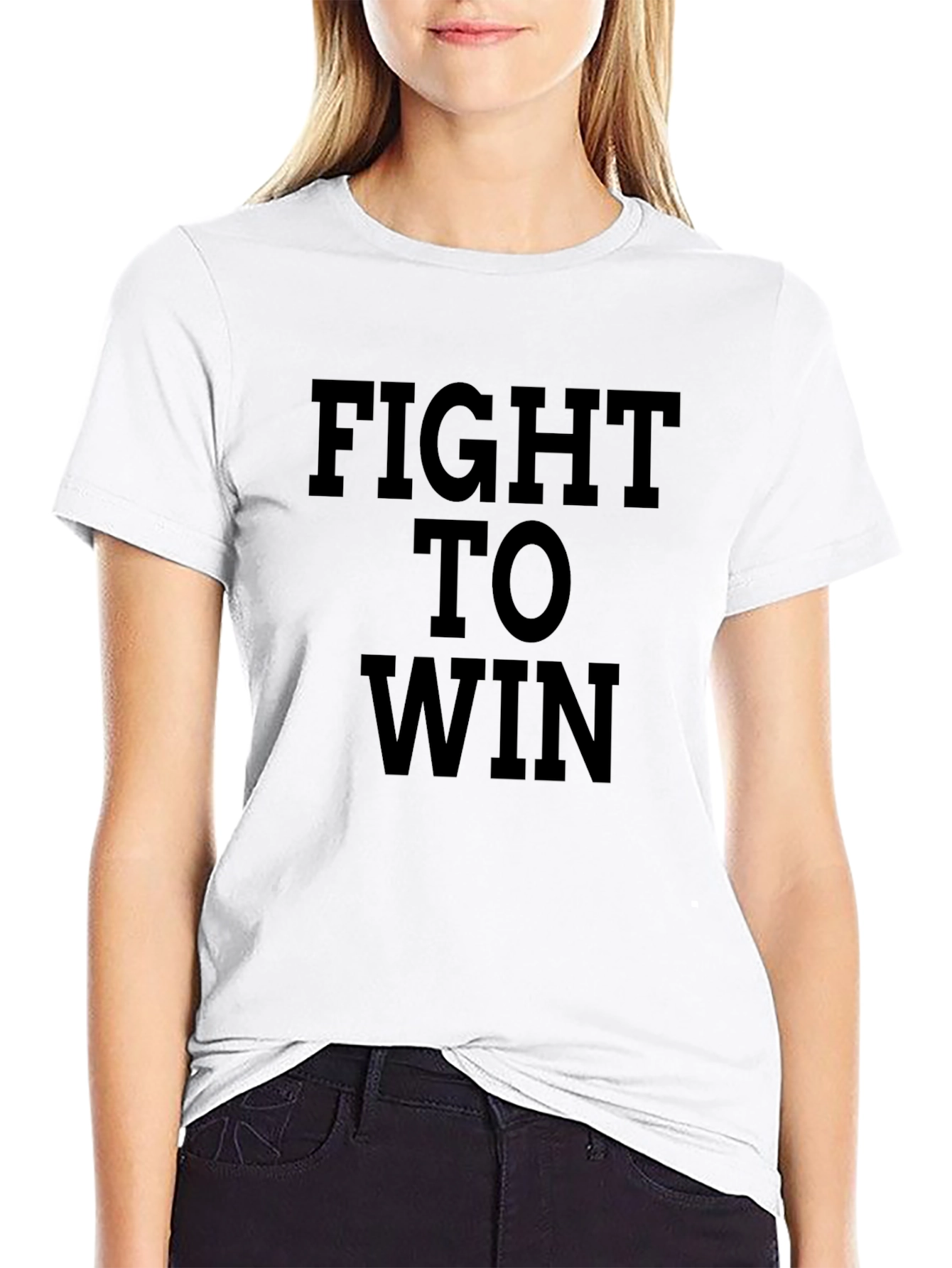 Fight To Win Black Graphic T-Shirt
