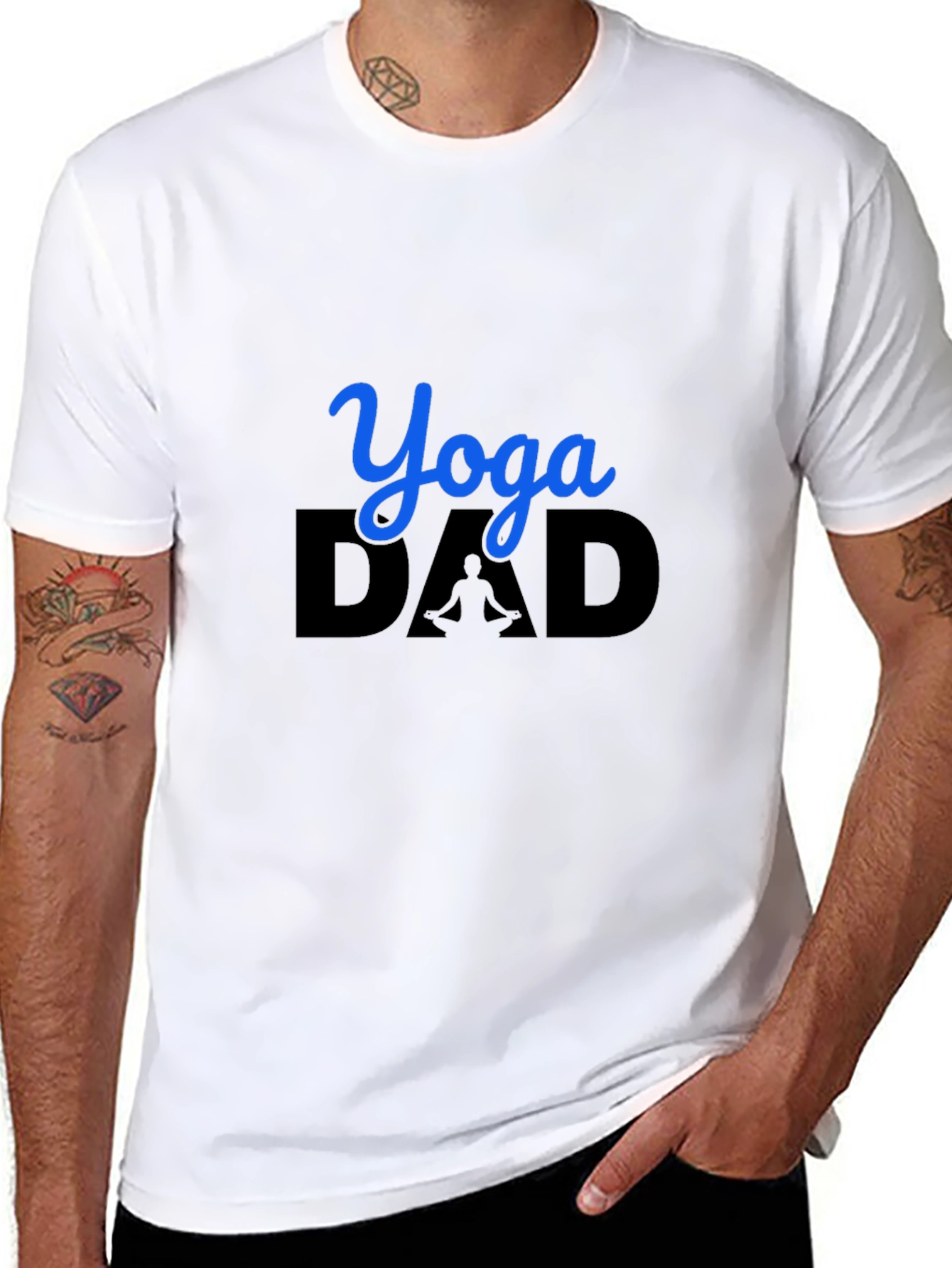 Yoga Dad Graphic Tee - Black Cotton Blend