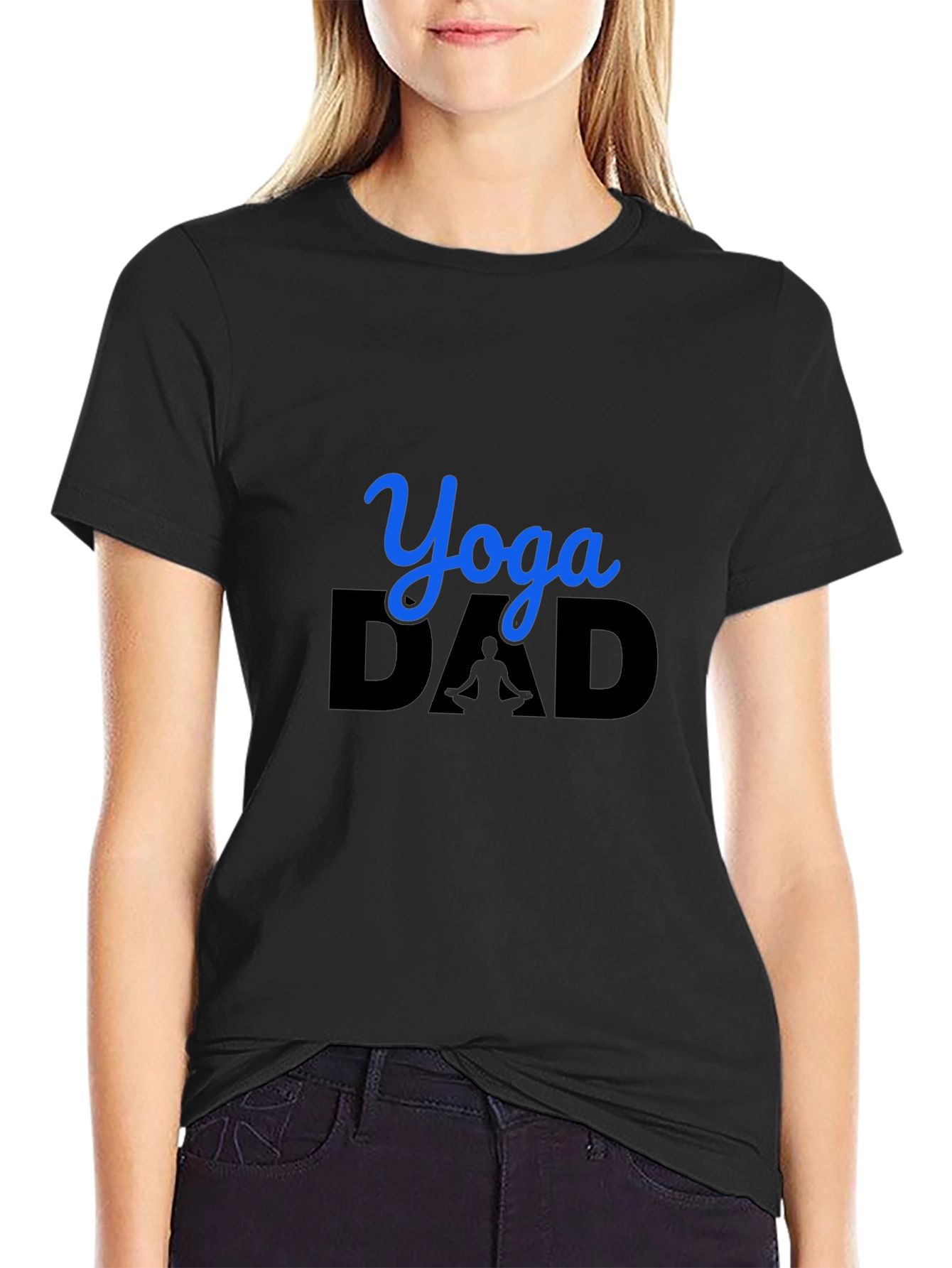 Yoga Dad Graphic Tee - Black Cotton Blend