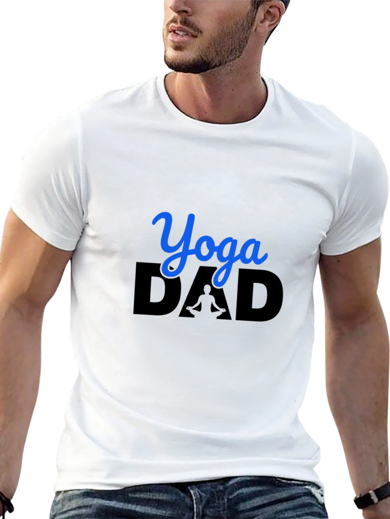 Yoga Dad Graphic Tee - Black Cotton Blend