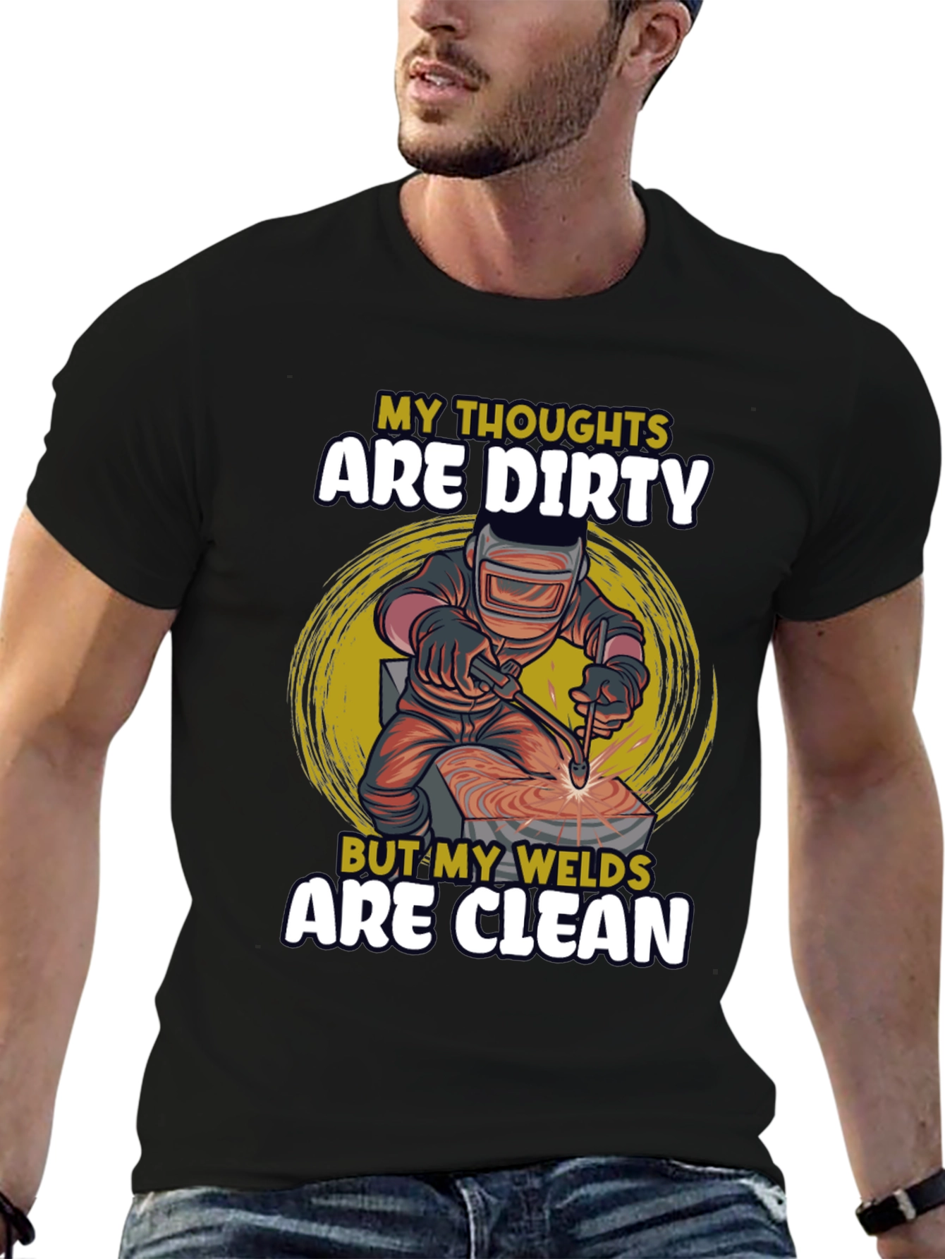 Dirty Thoughts Clean Welds Black T-Shirt