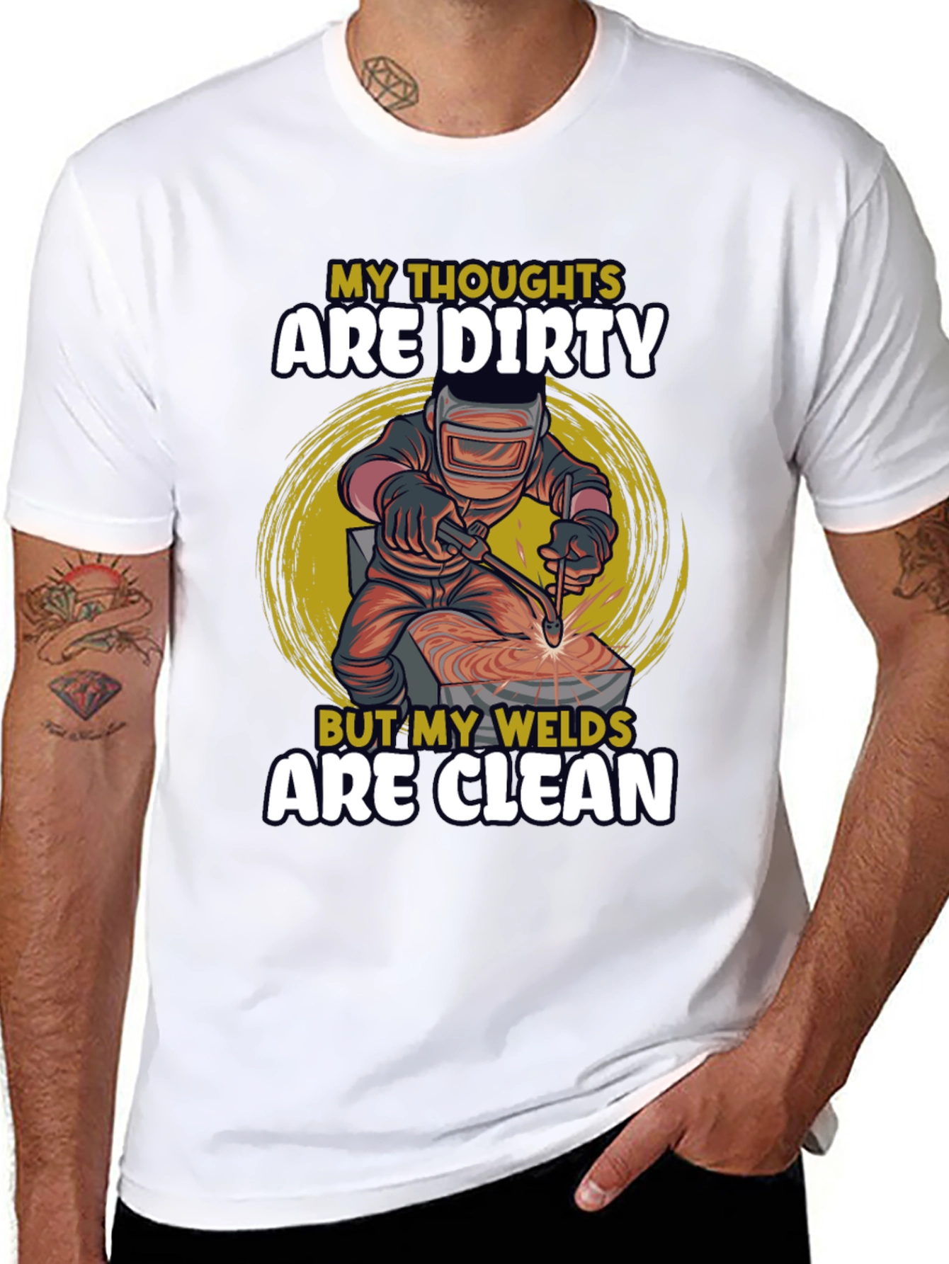 Dirty Thoughts Clean Welds Black T-Shirt