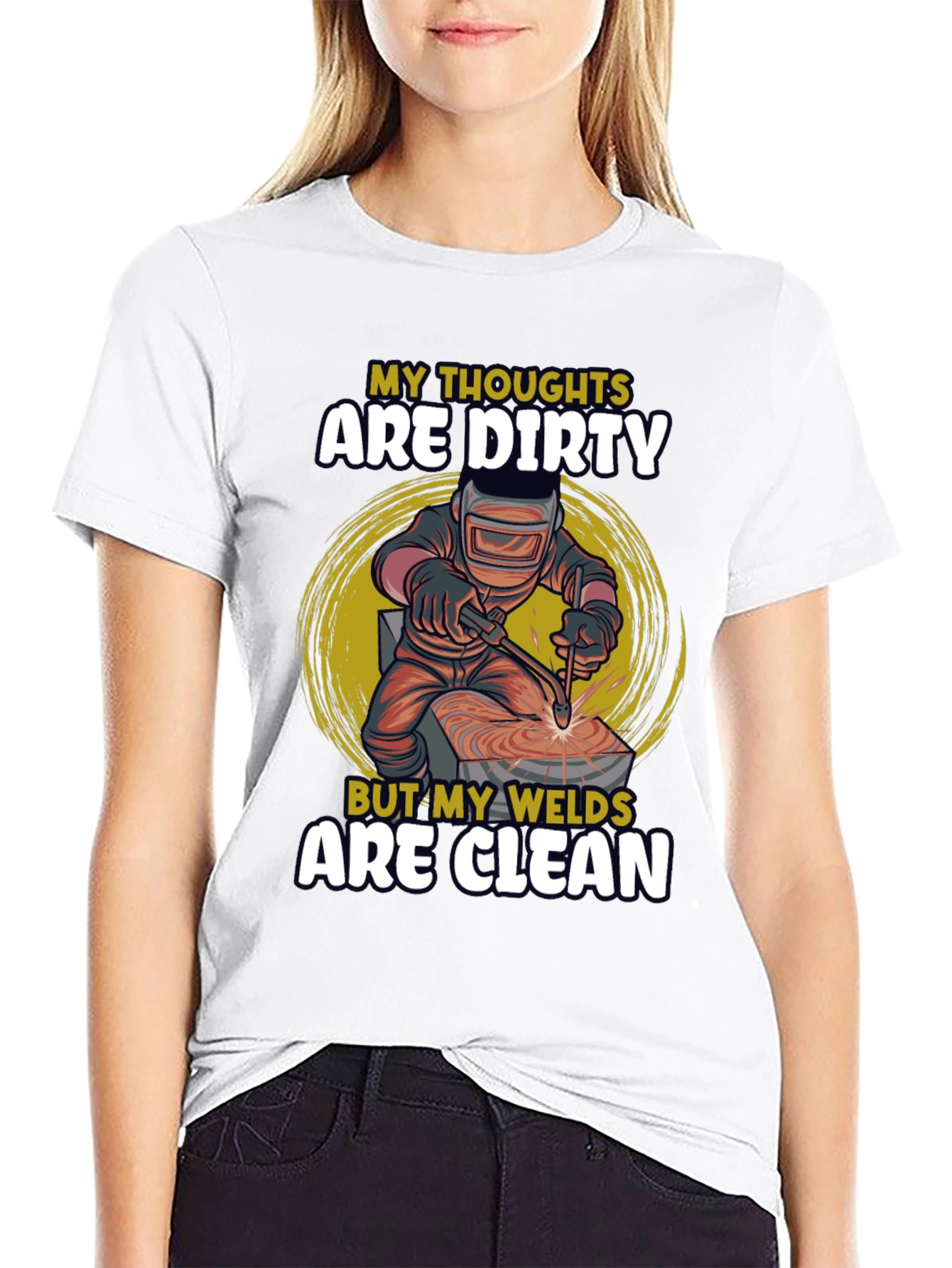 Dirty Thoughts Clean Welds Black T-Shirt