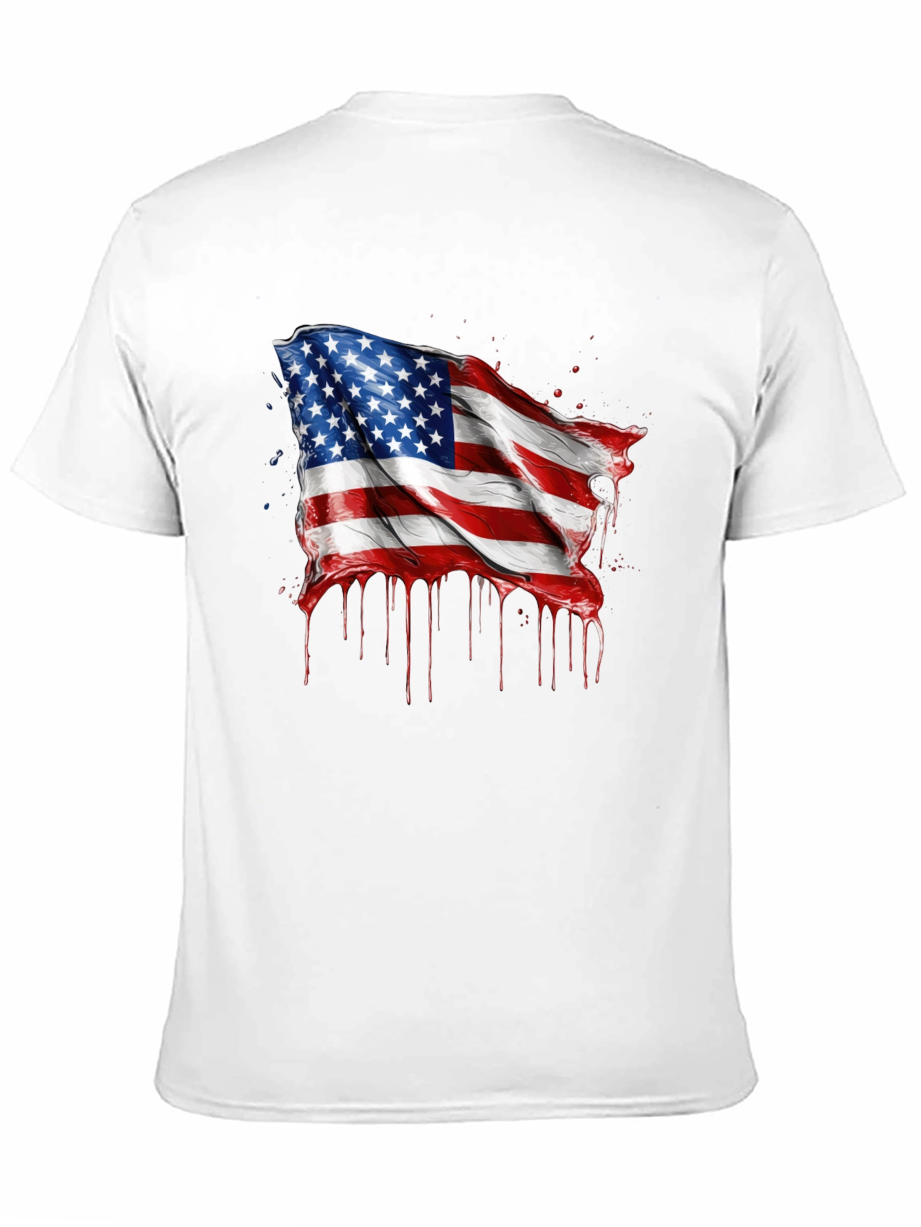 American Flag Drip Graphic Tee - Patriotic Style