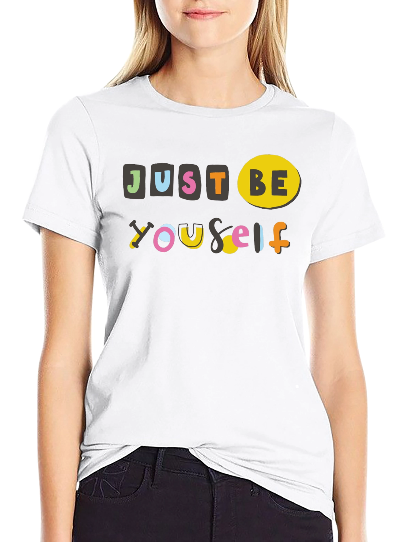 Just Be Yourself Graphic Tee - Black Cotton