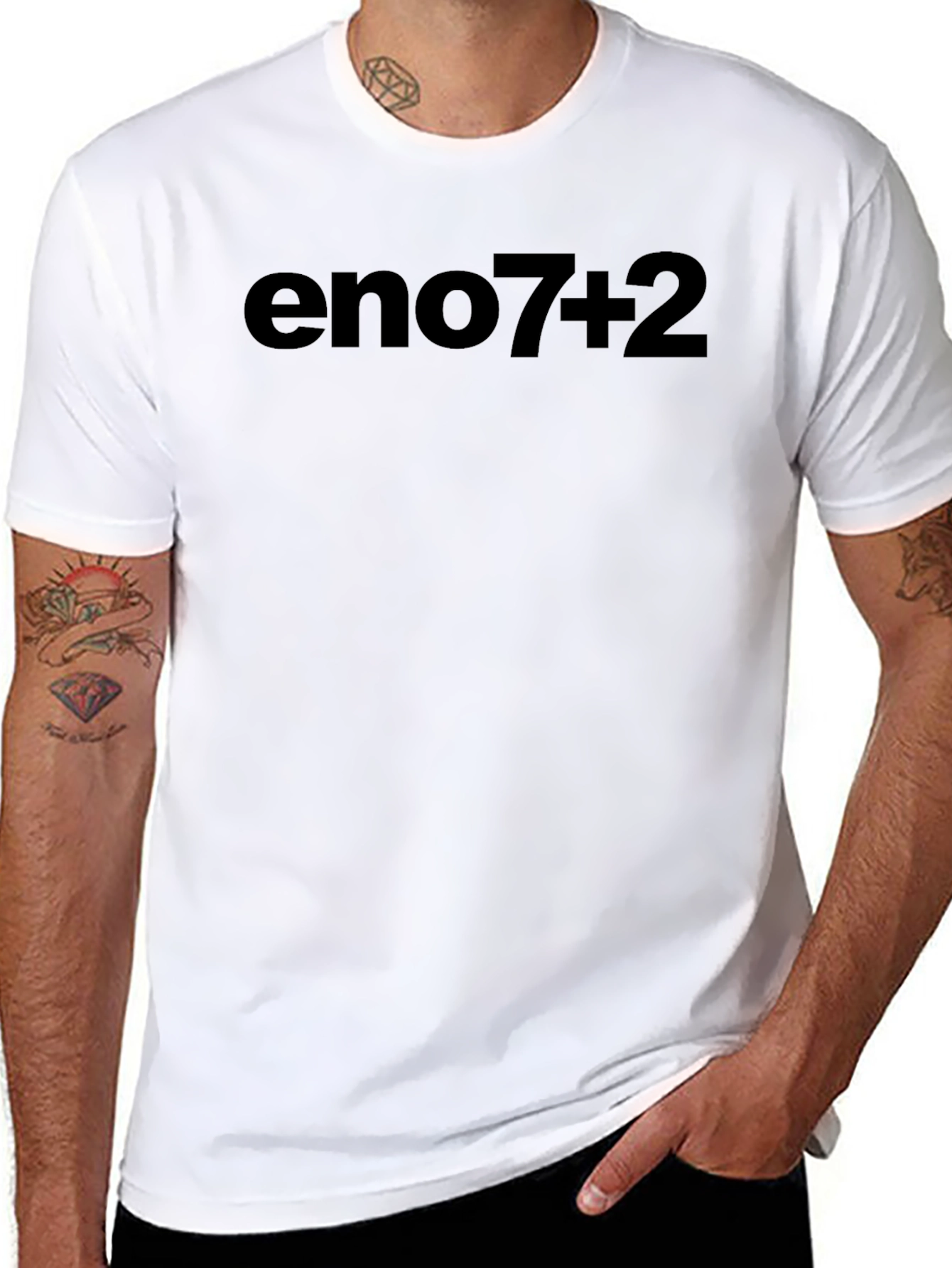 Eno7+2 Graphic Tee - Stylish Black T-Shirt