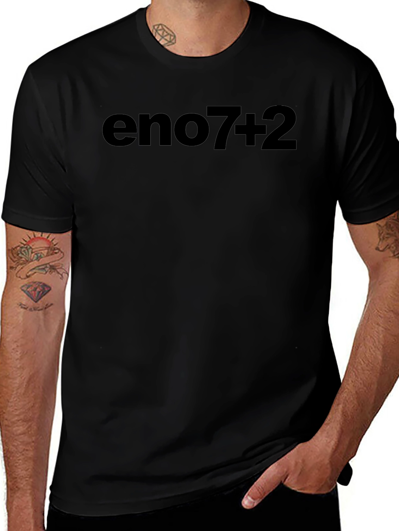 Eno7+2 Graphic Tee - Stylish Black T-Shirt