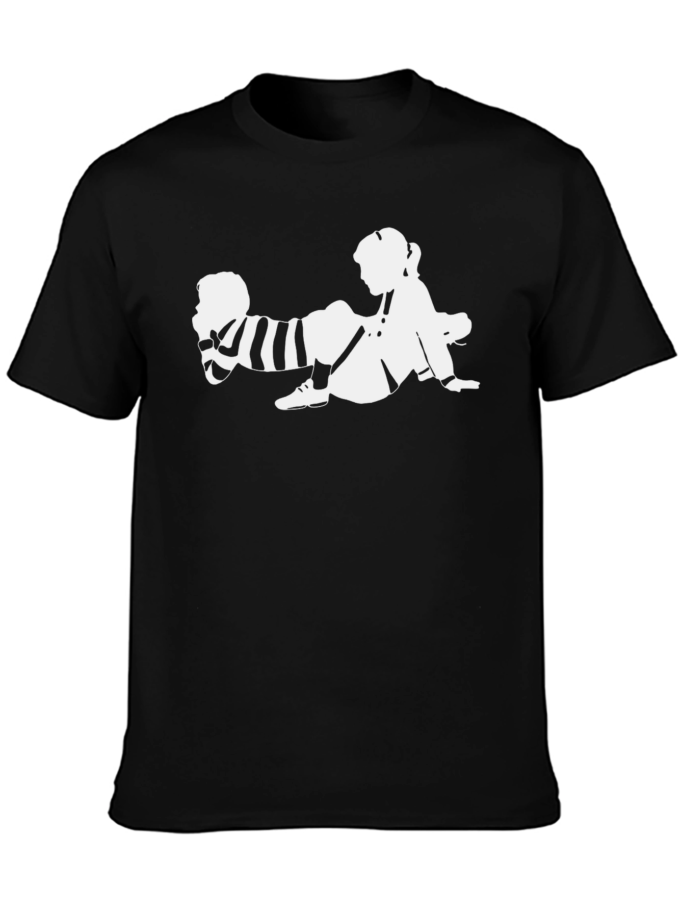 Black T-Shirt with Unique Graphic Design