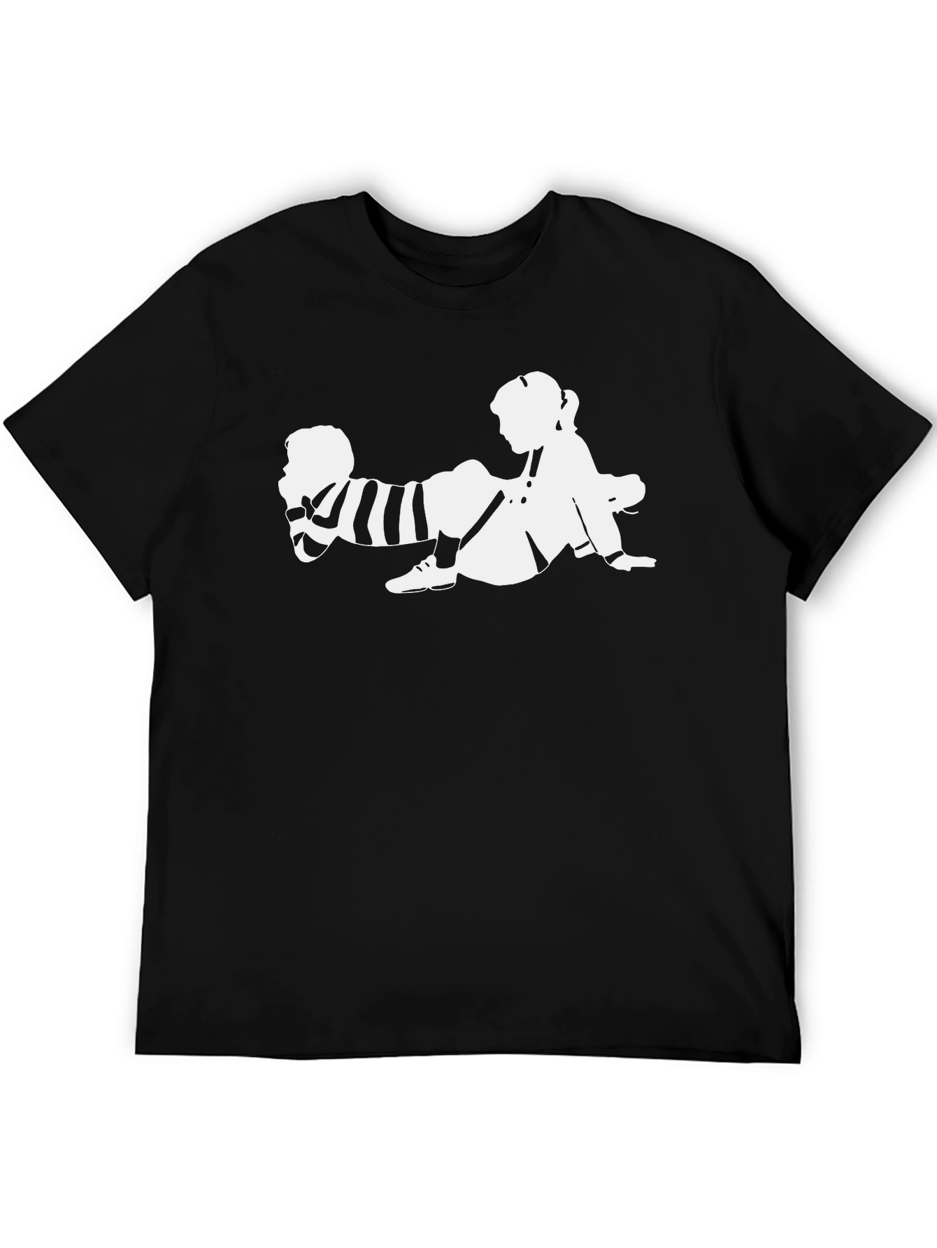 Black T-Shirt with Unique Graphic Design