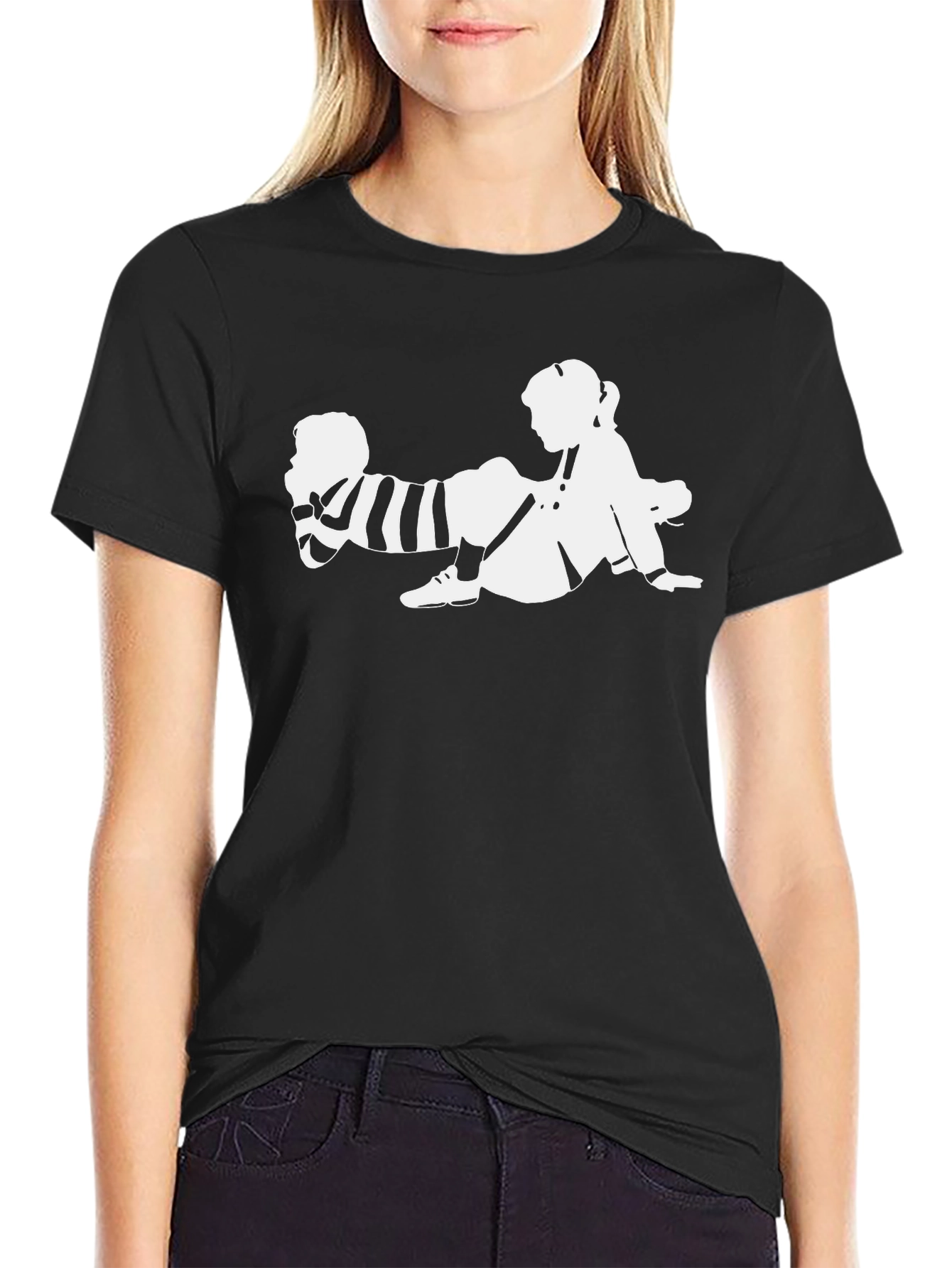Black T-Shirt with Unique Graphic Design