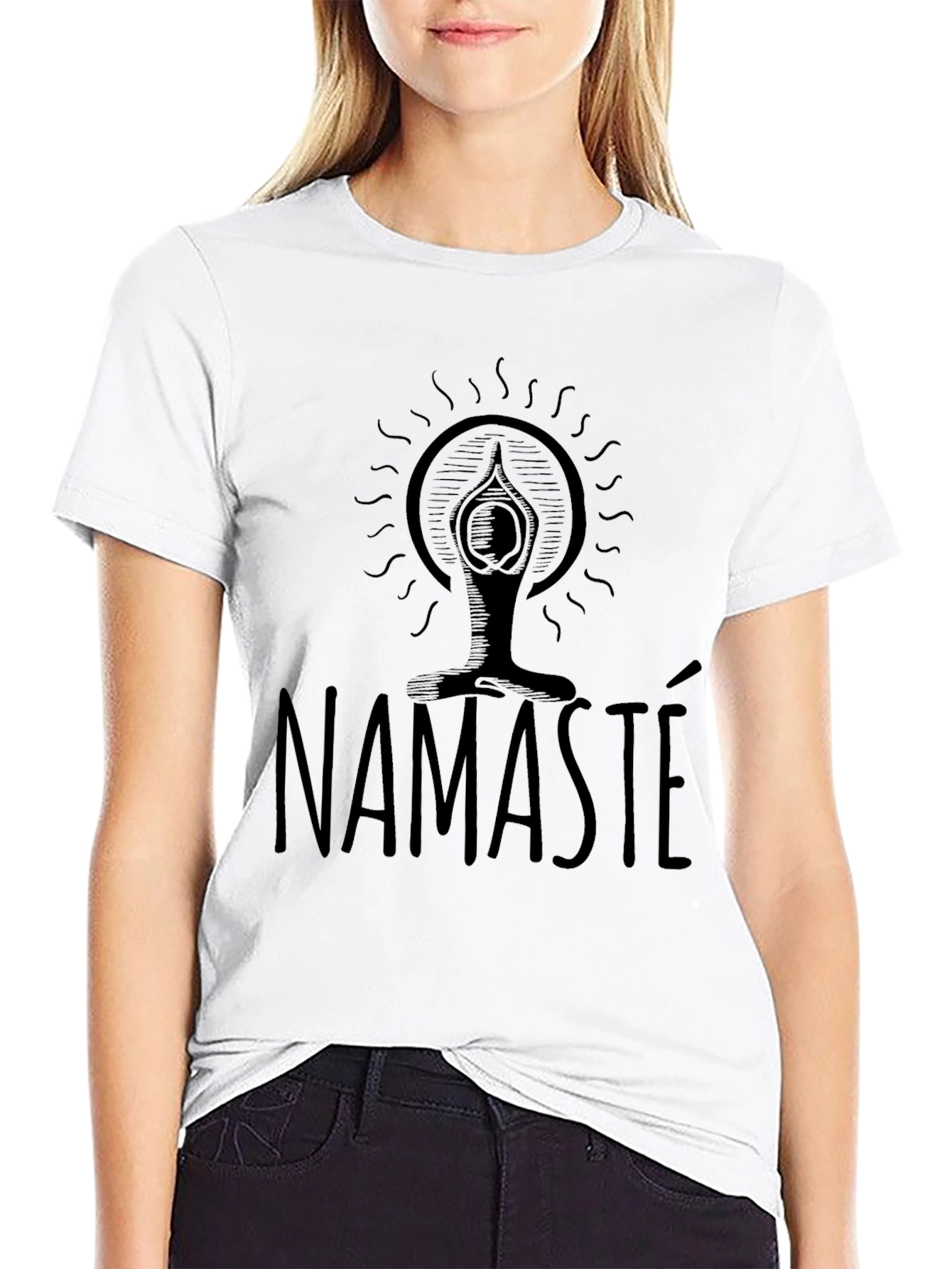 Namaste Yoga Graphic T-Shirt - Black