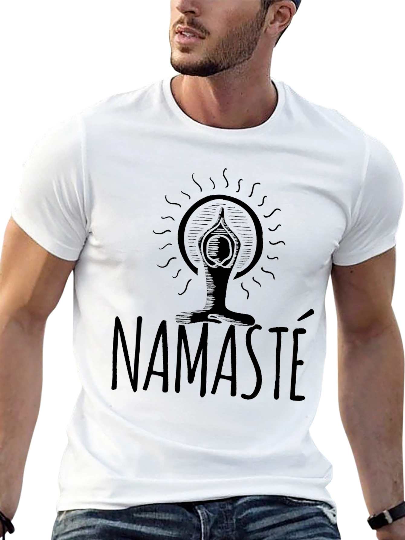 Namaste Yoga Graphic T-Shirt - Black