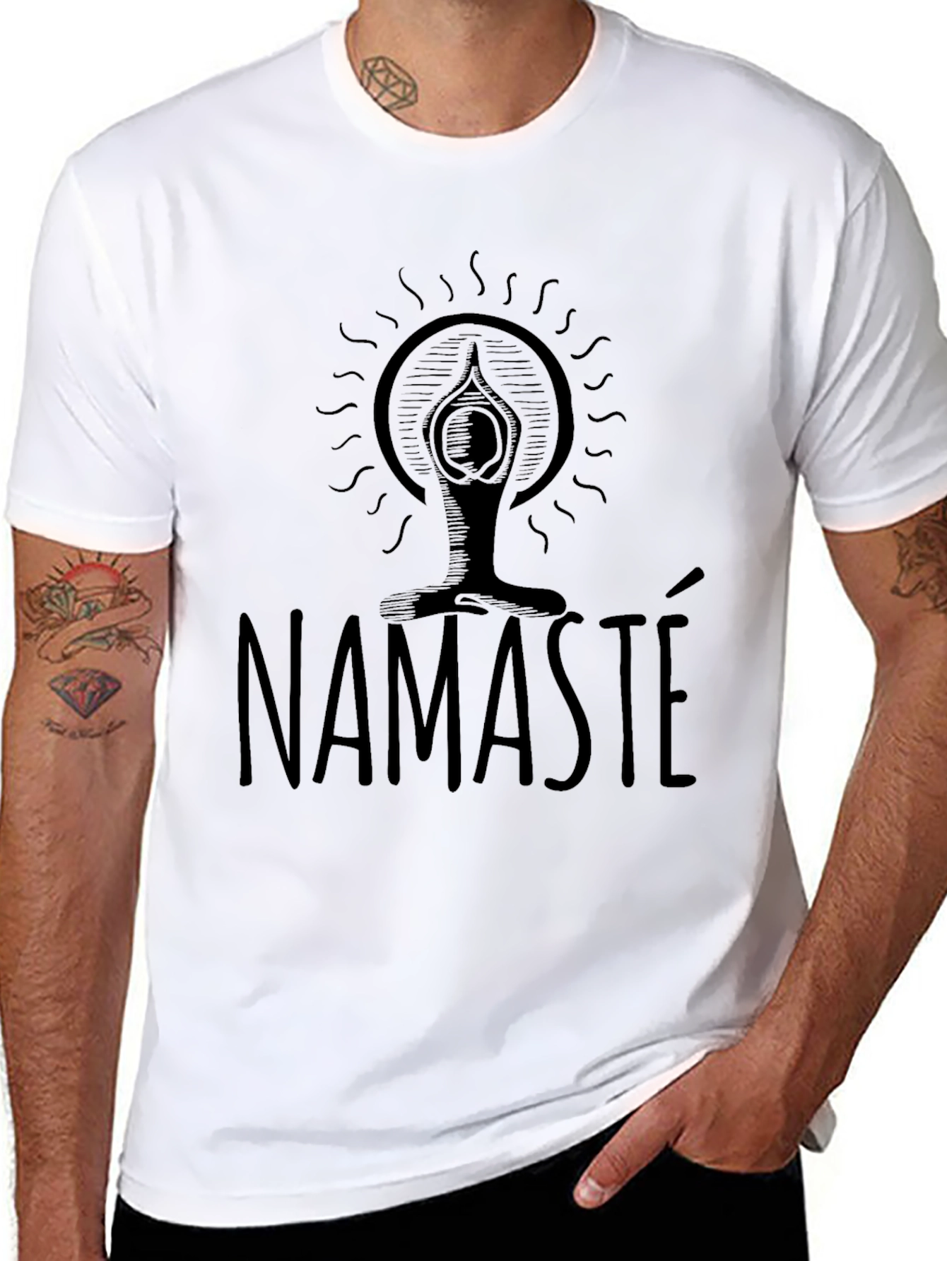 Namaste Yoga Graphic T-Shirt - Black