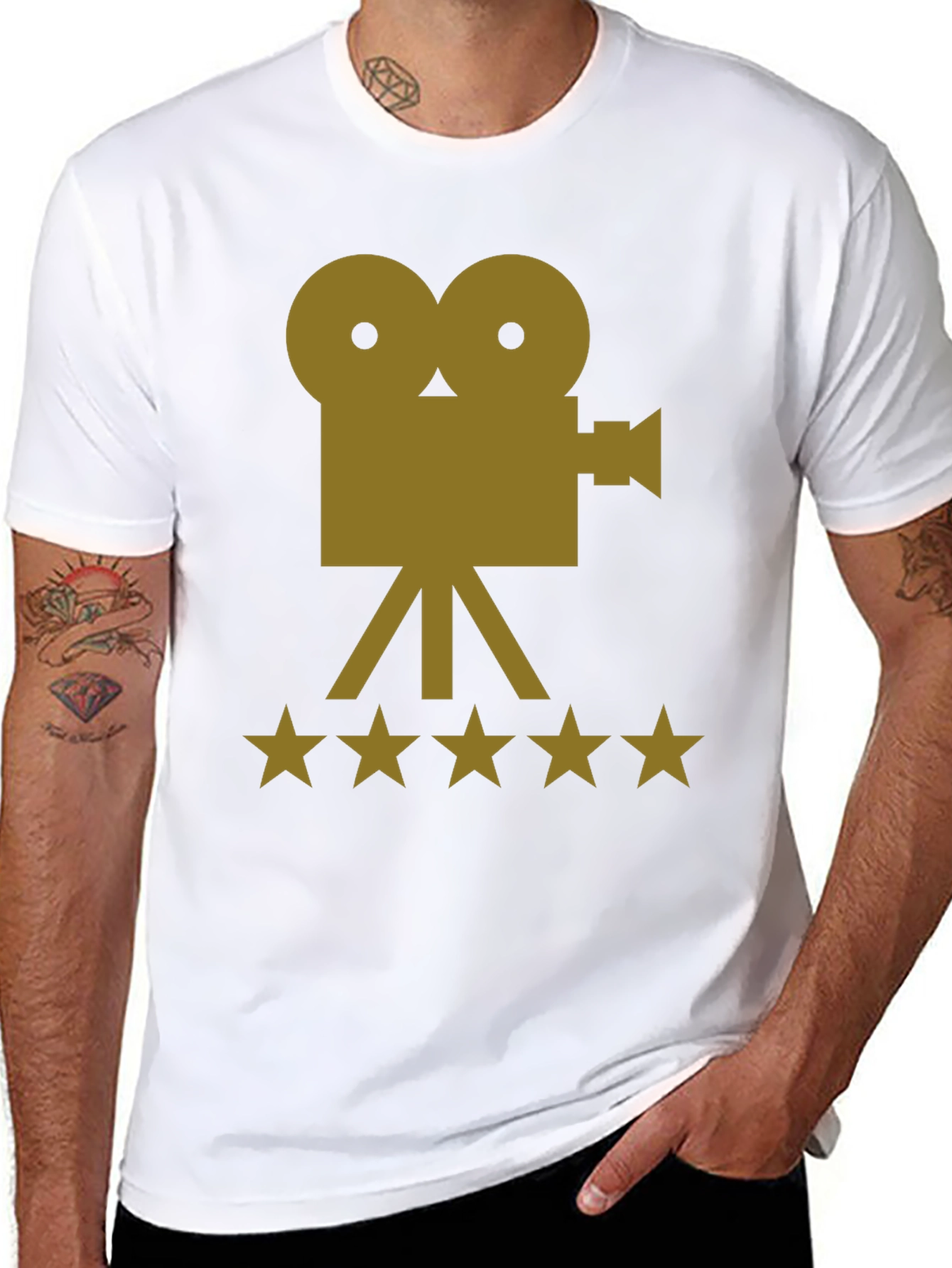 Retro Film Camera T-Shirt - 5 Star Movie Buff