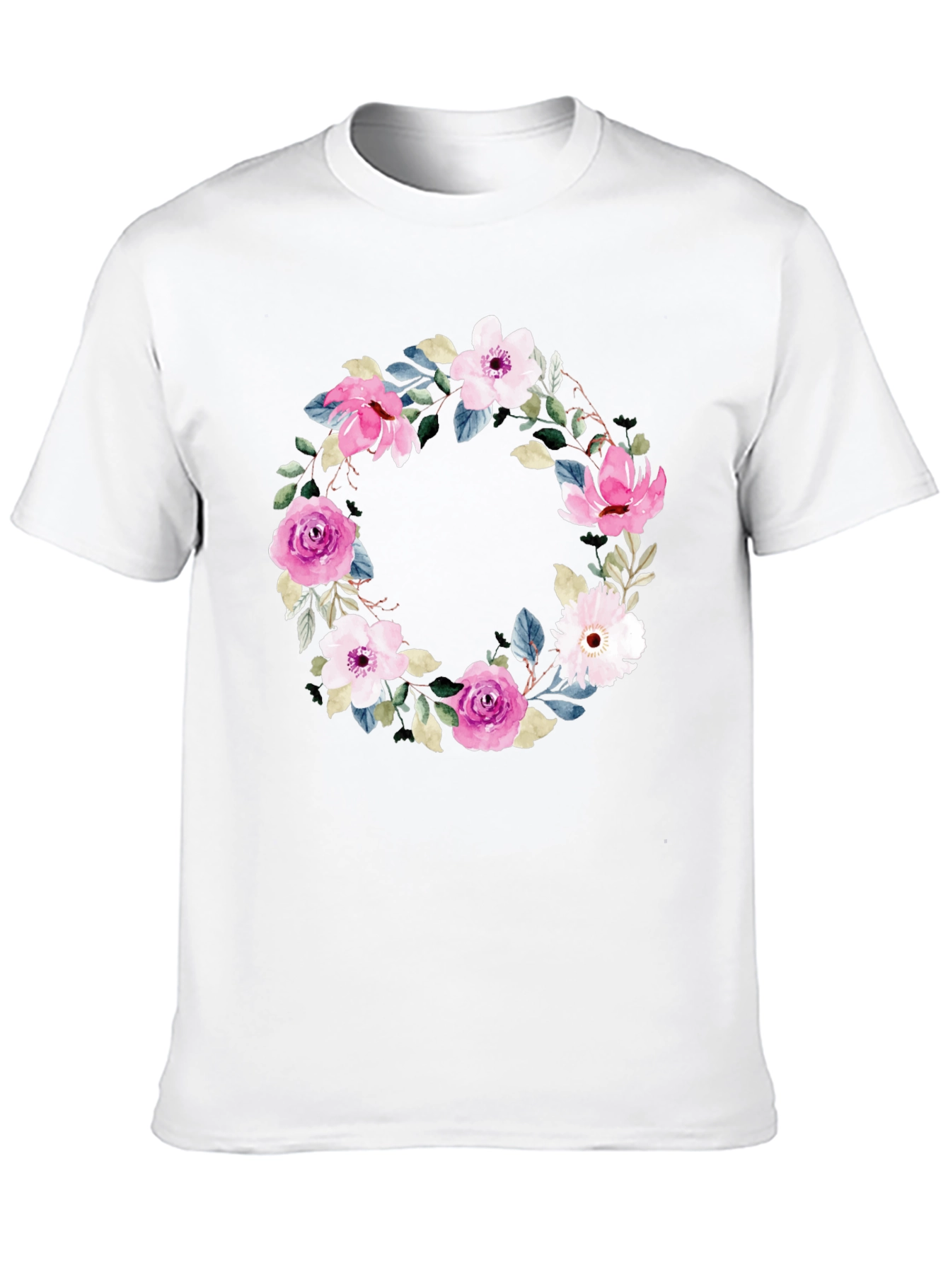 Floral Wreath T-Shirt - Stylish & Comfortable