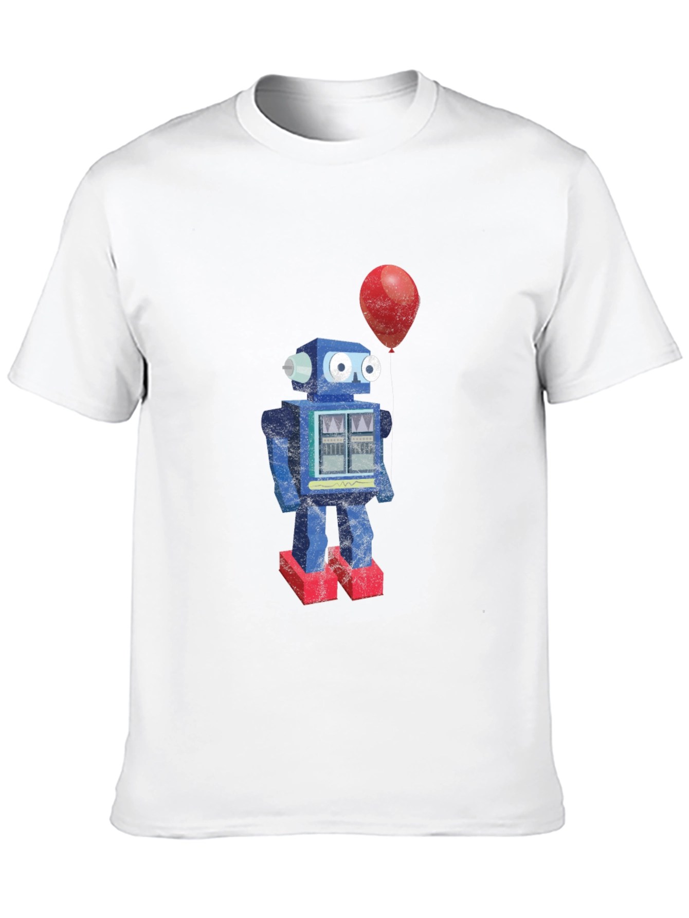 Robot & Balloon Graphic T-Shirt - Unique Design