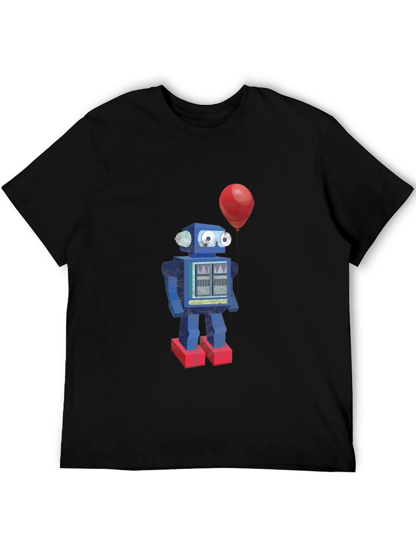 Robot & Balloon Graphic T-Shirt - Unique Design