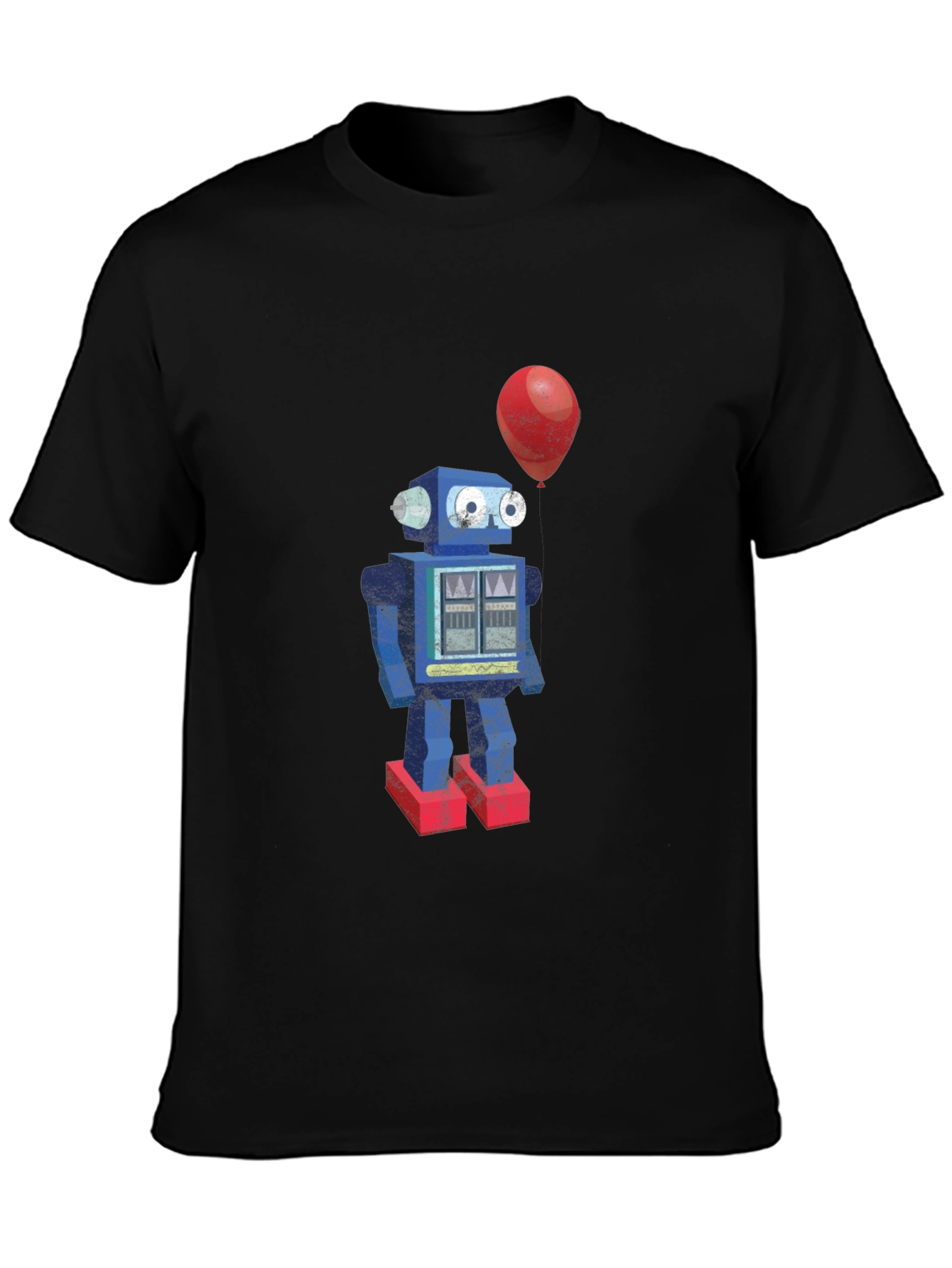 Robot & Balloon Graphic T-Shirt - Unique Design