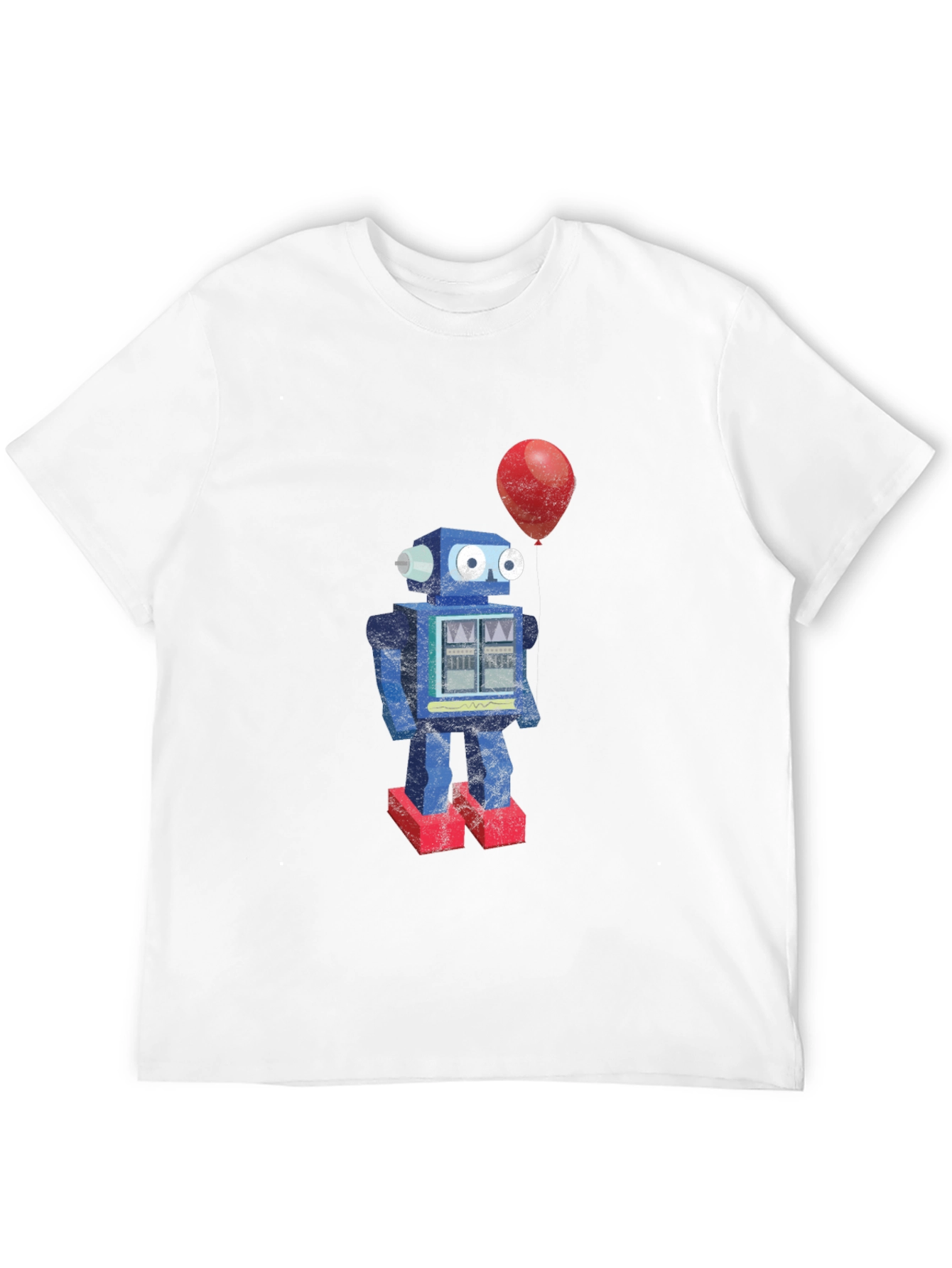 Robot & Balloon Graphic T-Shirt - Unique Design